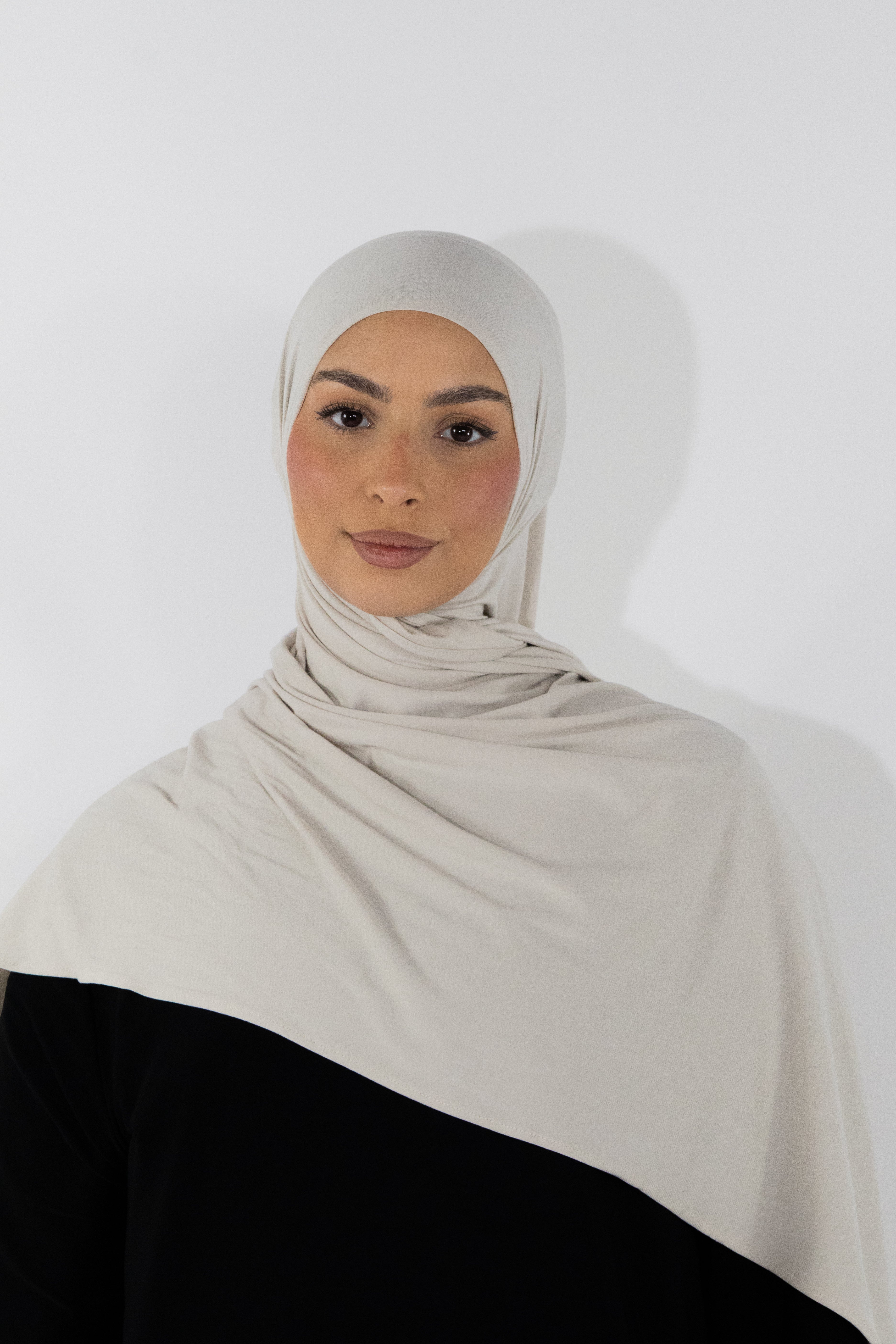 Hijab en jersey bamboo - Cream
