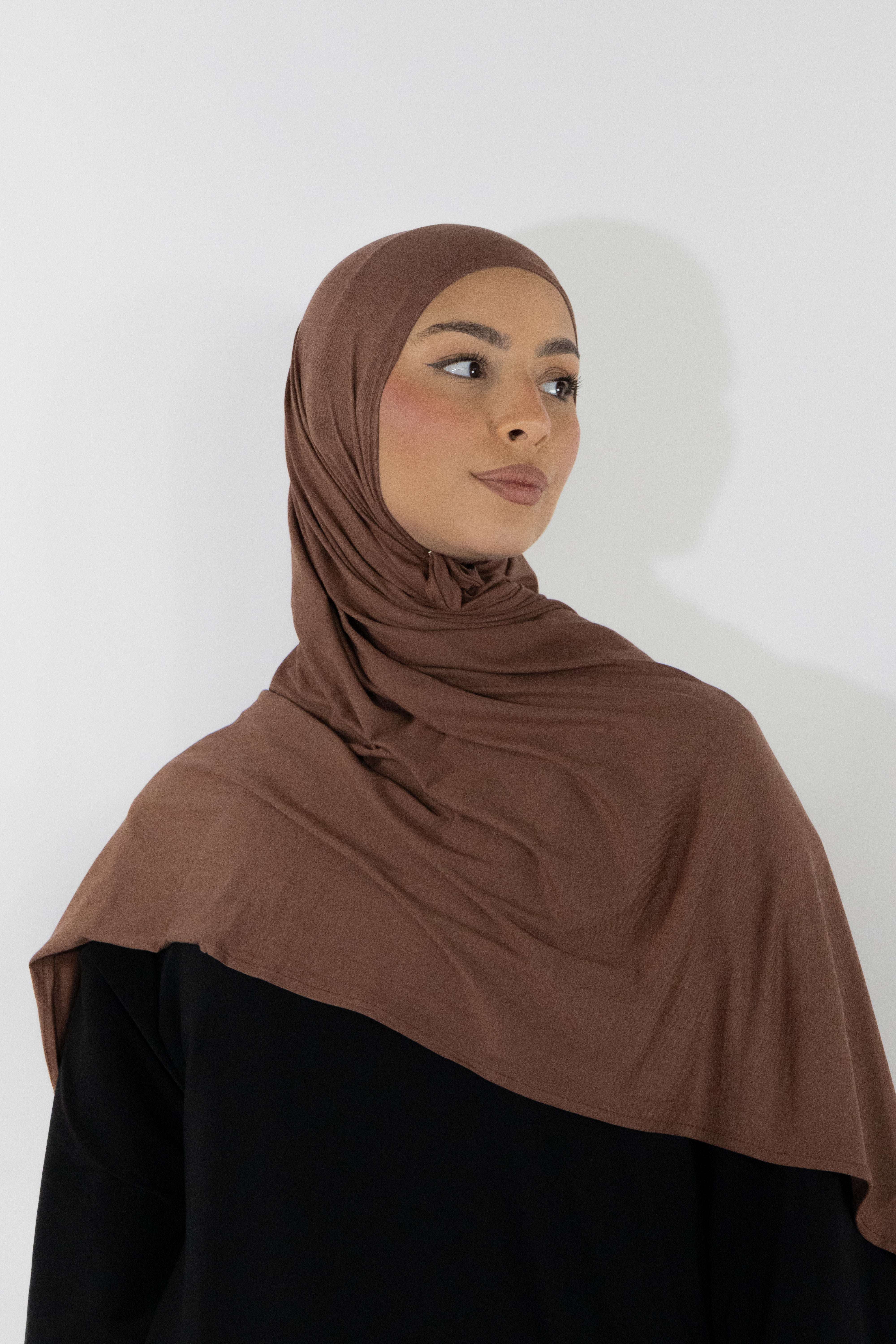 Hijab en jersey bamboo - Cannelle