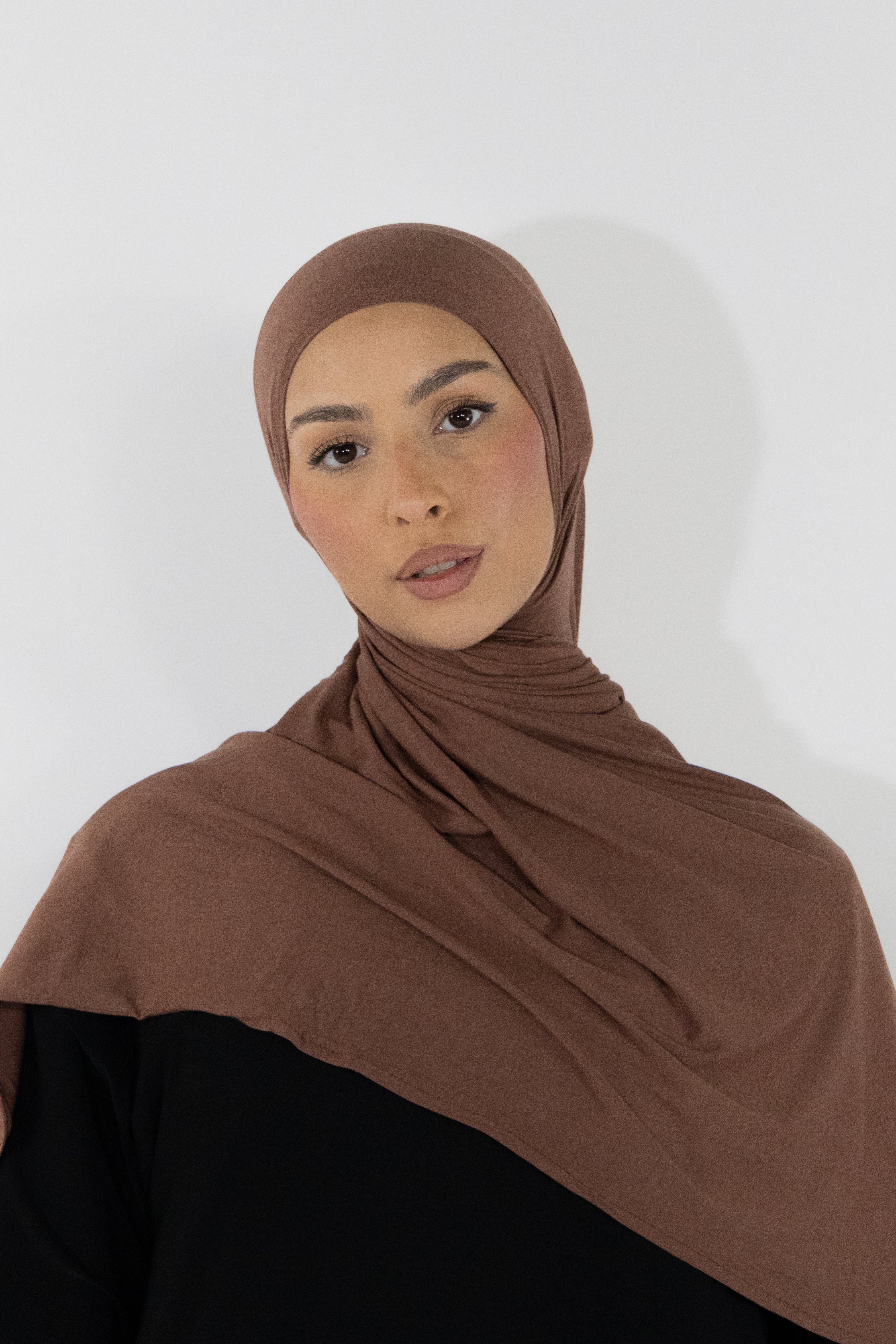Hijab en jersey bamboo - Cannelle