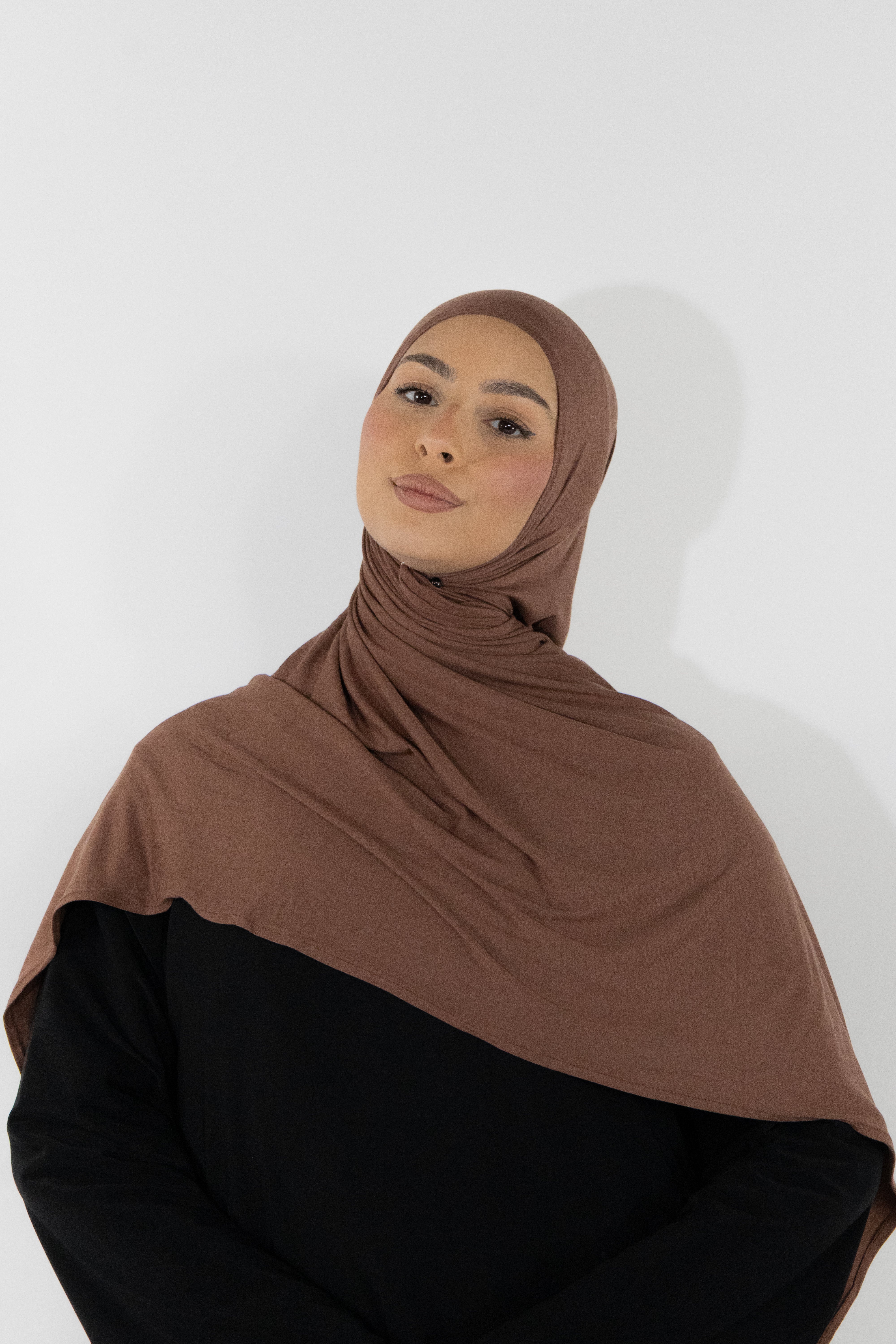 Hijab en jersey bamboo - Cannelle