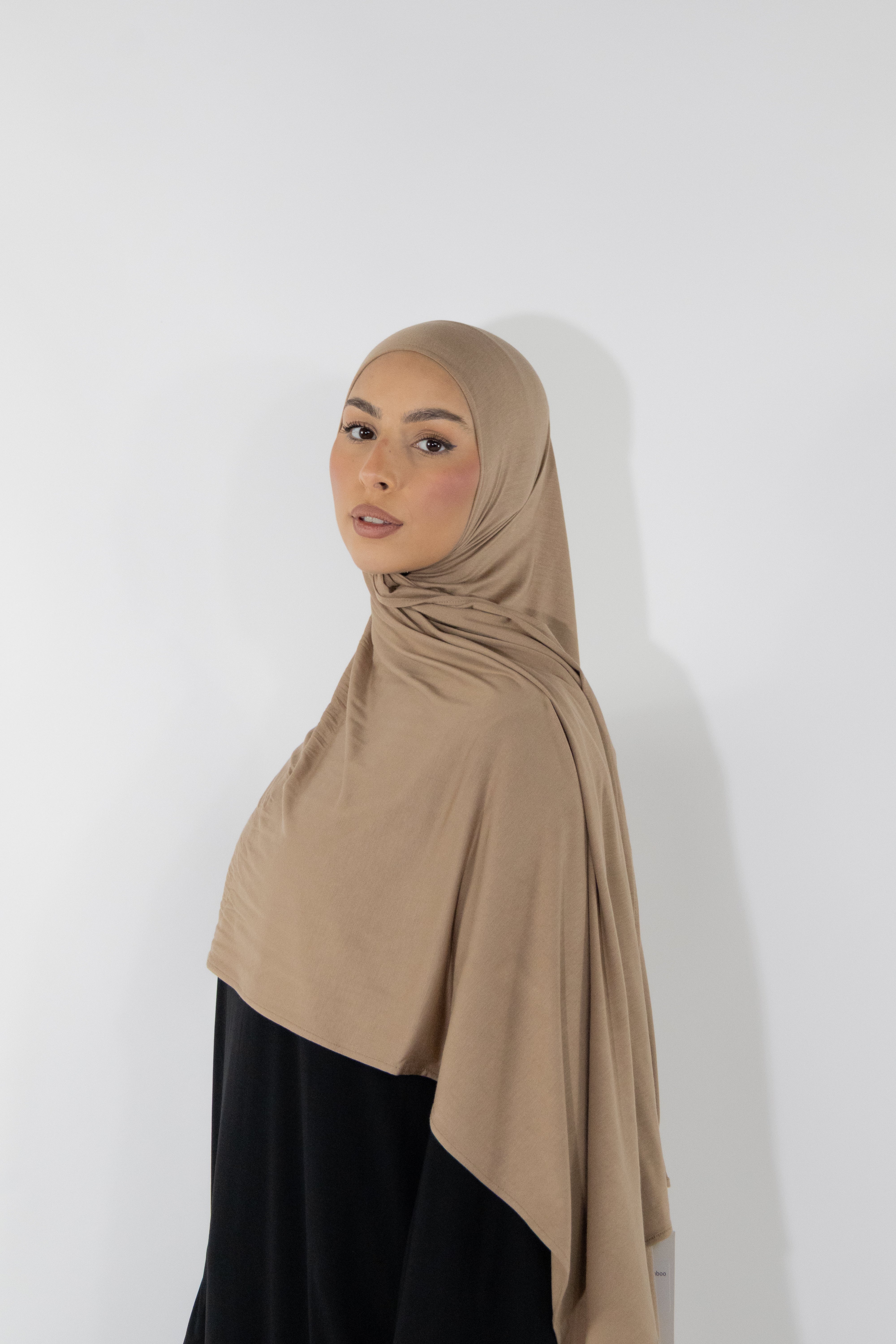 Hijab en jersey bamboo - Camel