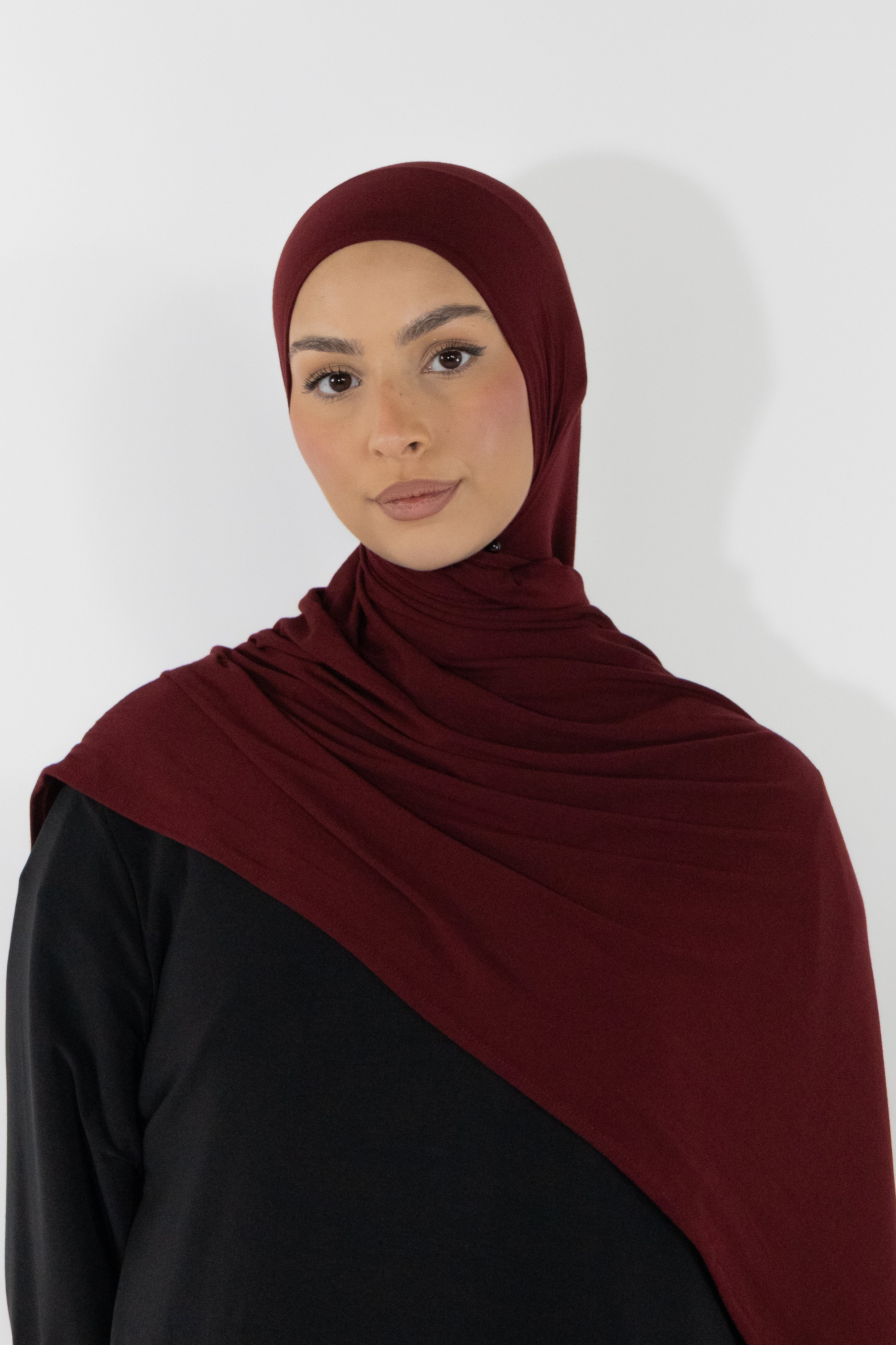 Hijab en jersey bamboo - Cherry