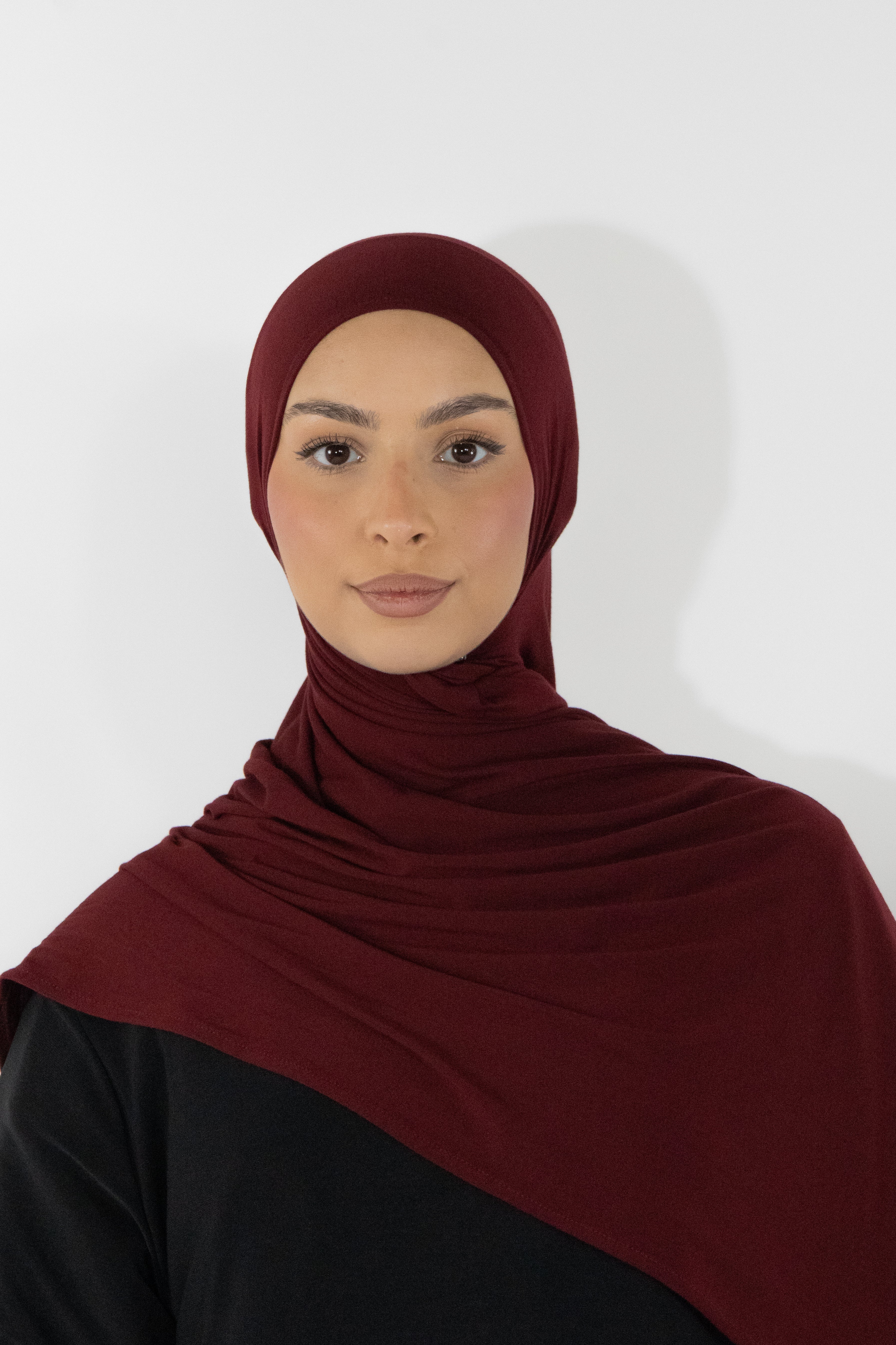 Hijab en jersey bamboo - Cherry