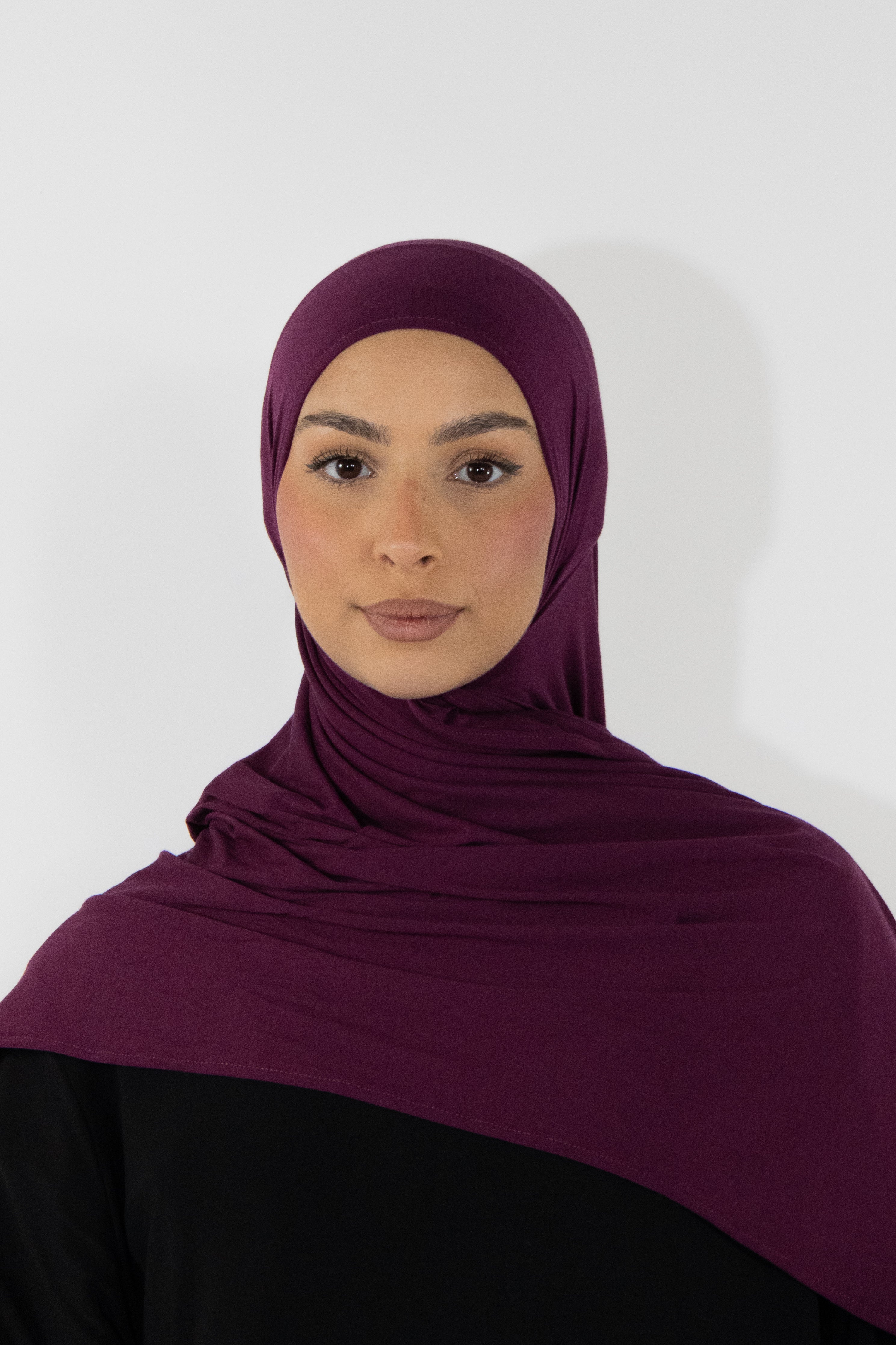 Hijab en jersey bamboo - Plum