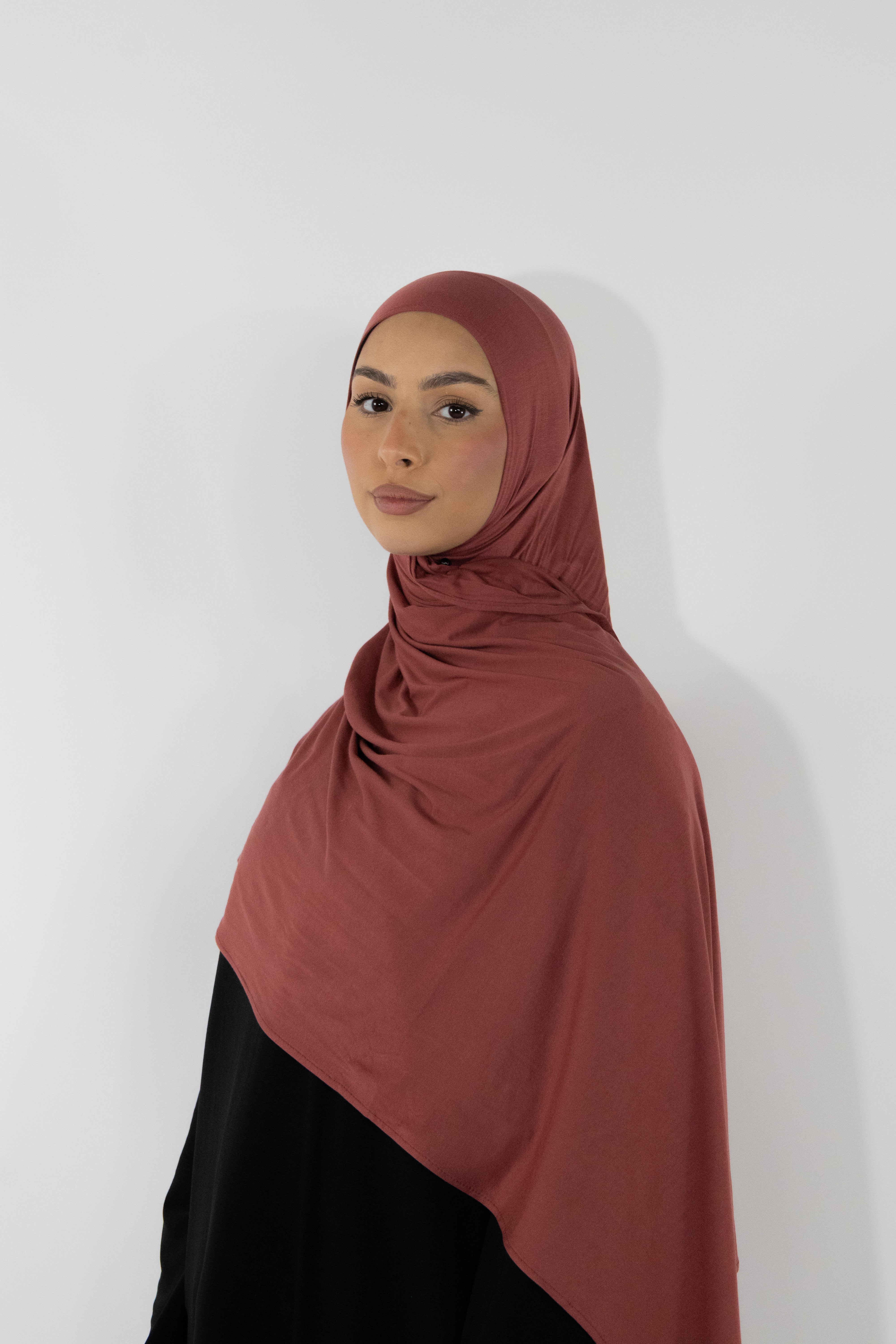 Bamboo jersey hijab - White