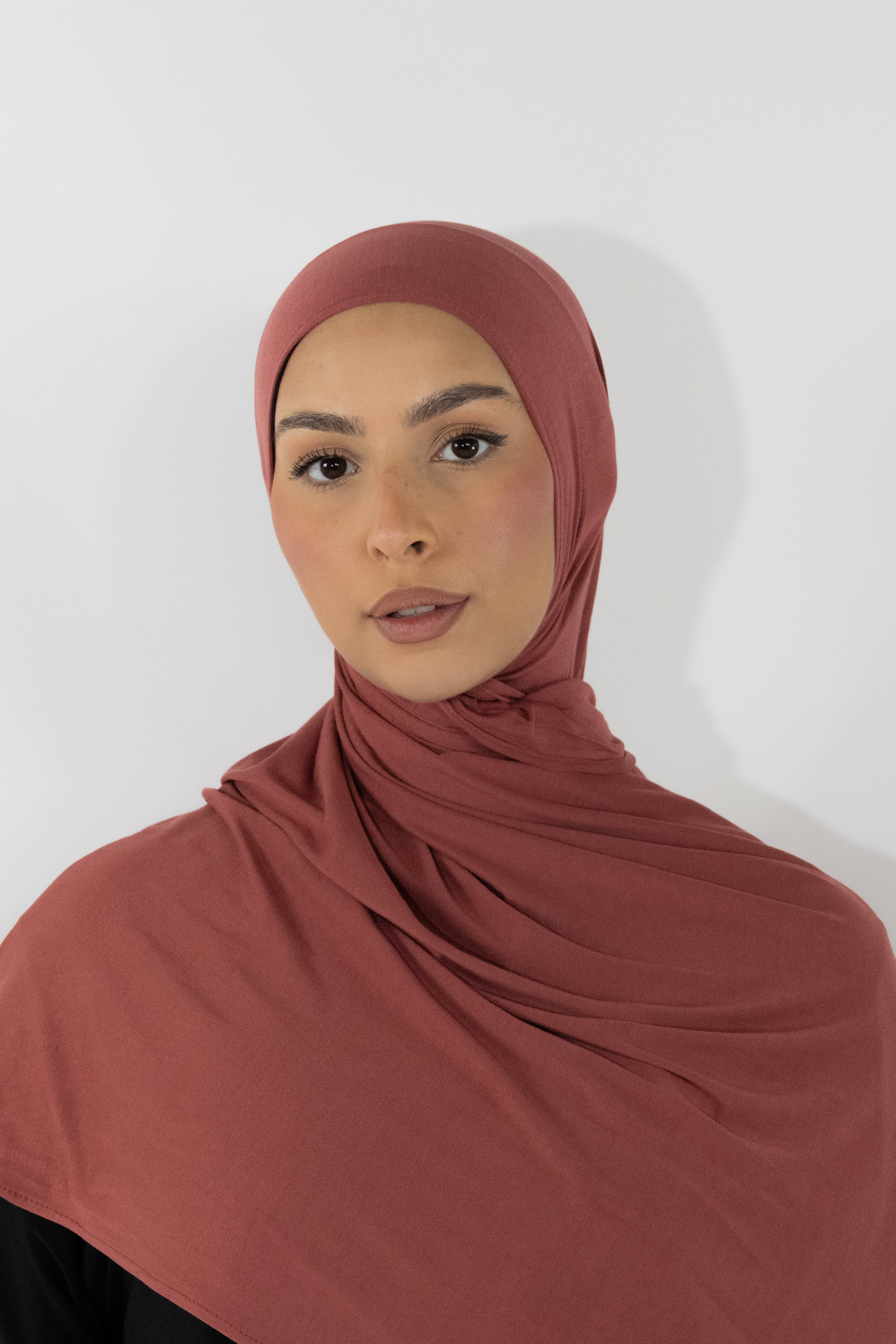 Hijab en jersey bamboo - Terracotta