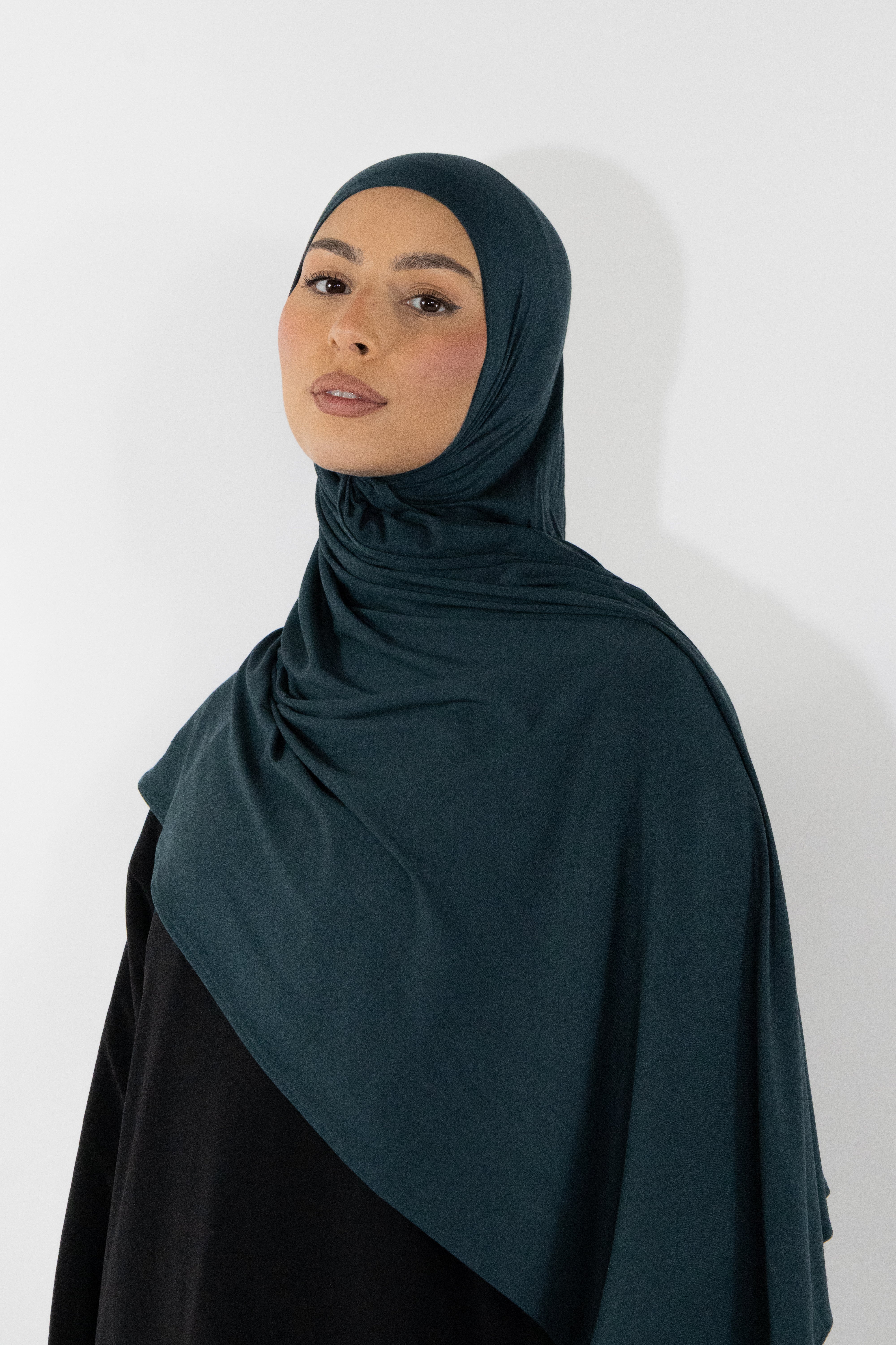 Bamboo jersey hijab - White