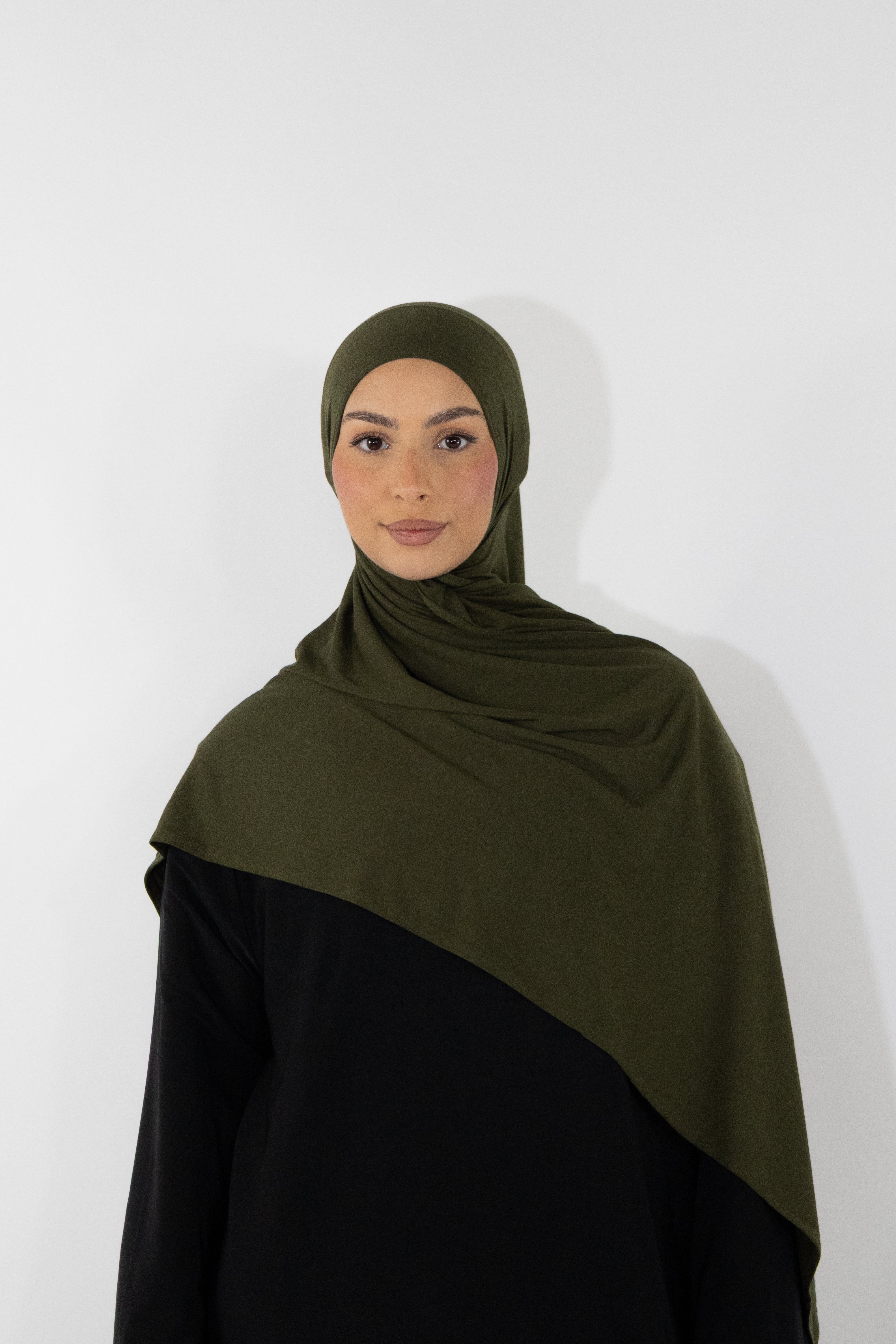 Hijab en jersey bamboo - Militaire