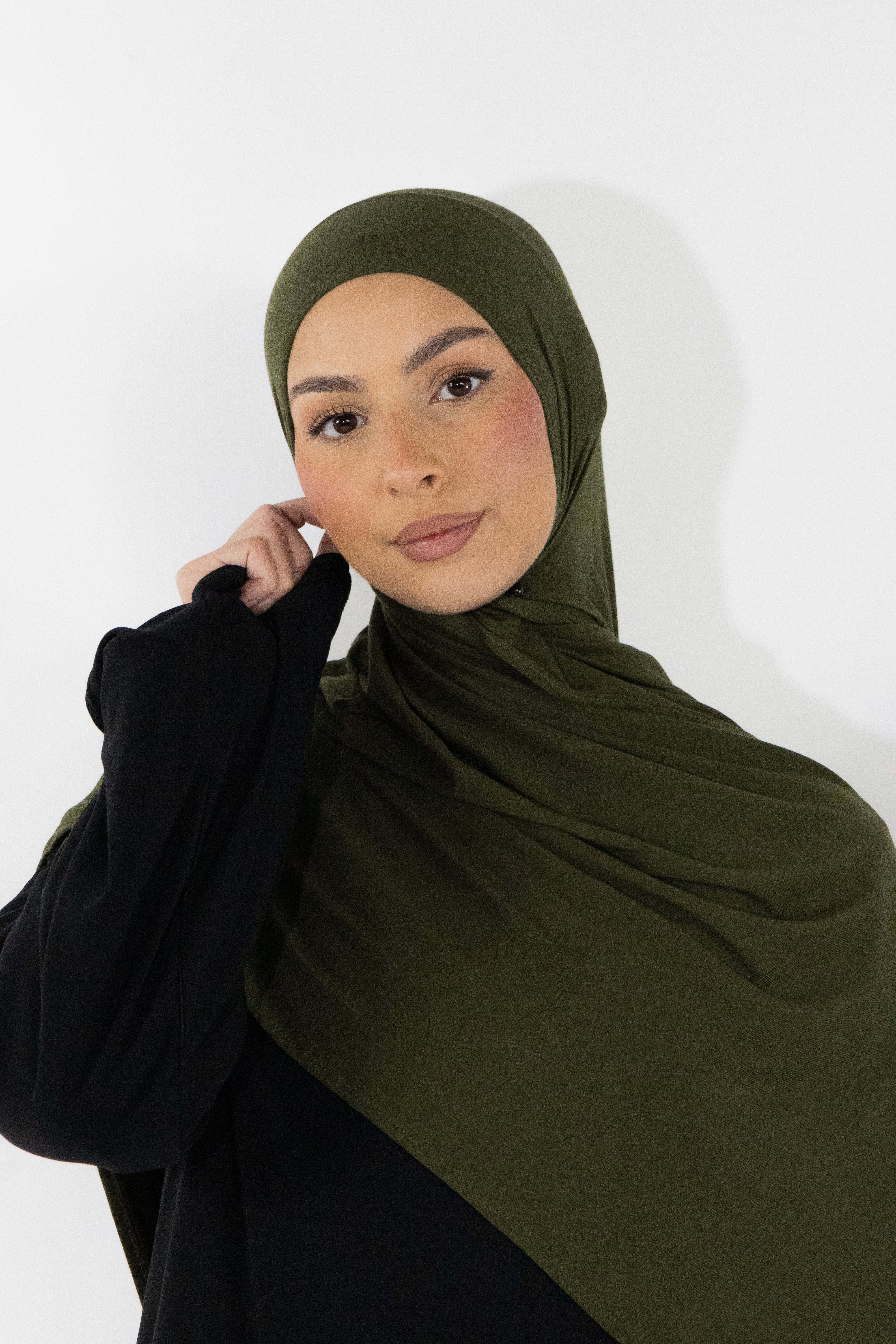 Hijab en jersey bamboo - Militaire