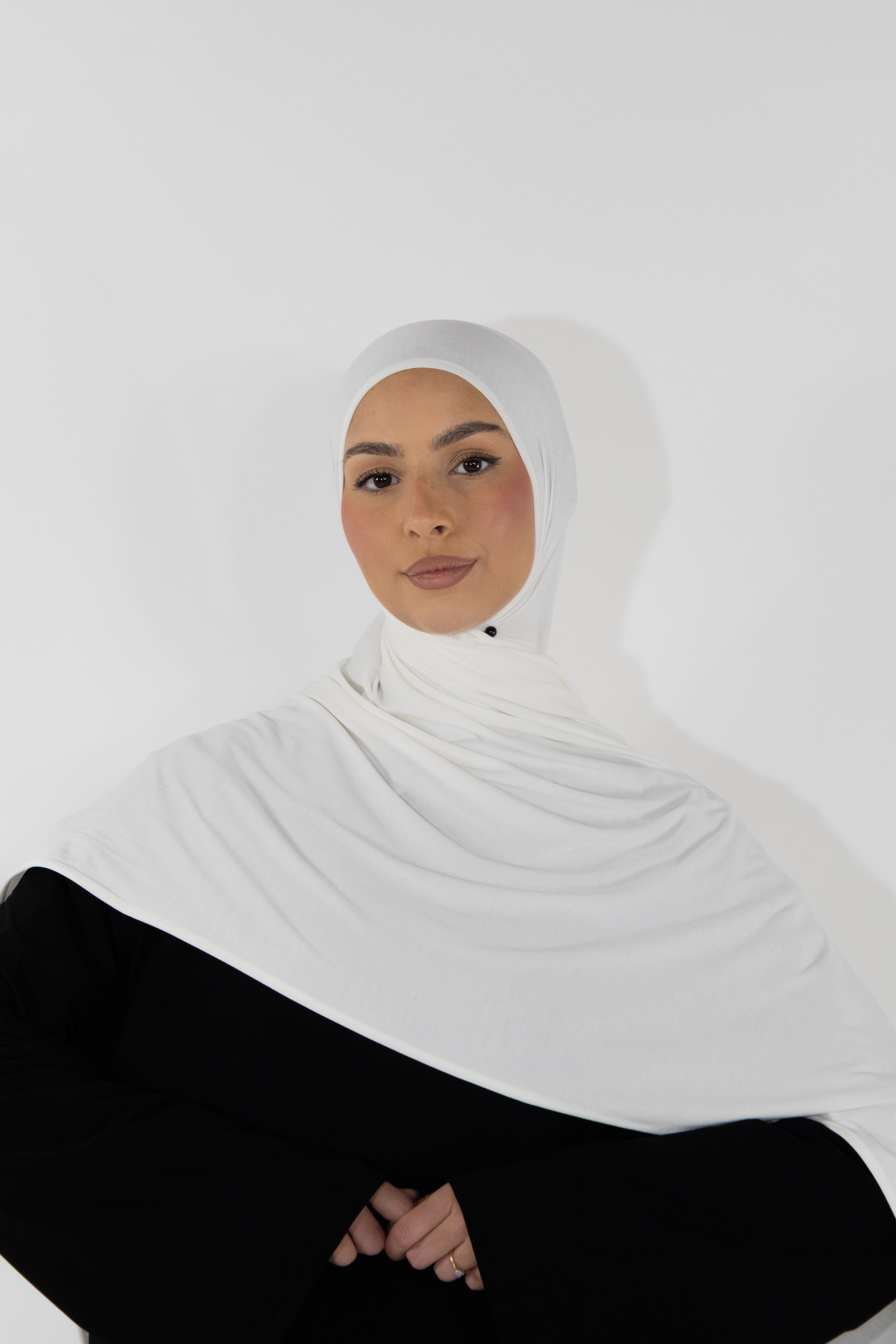 Bamboo jersey hijab - White