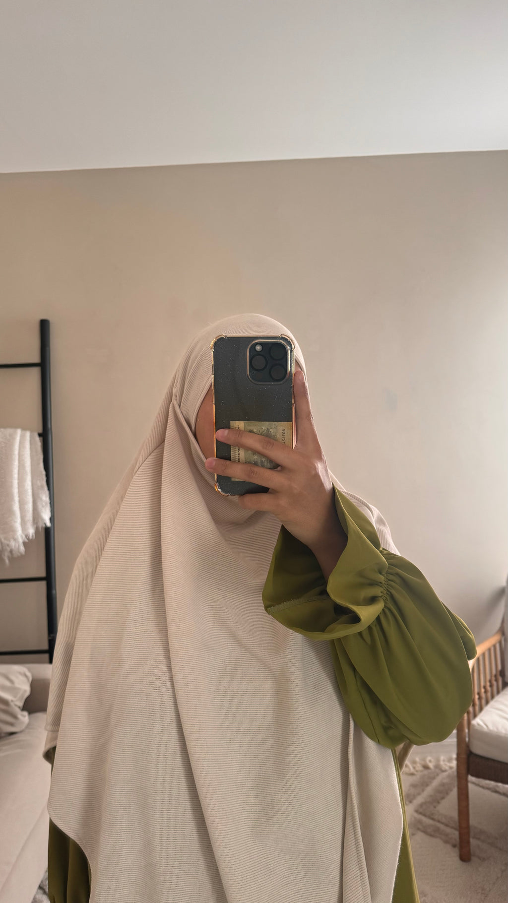 Khimar simple velours cotelé