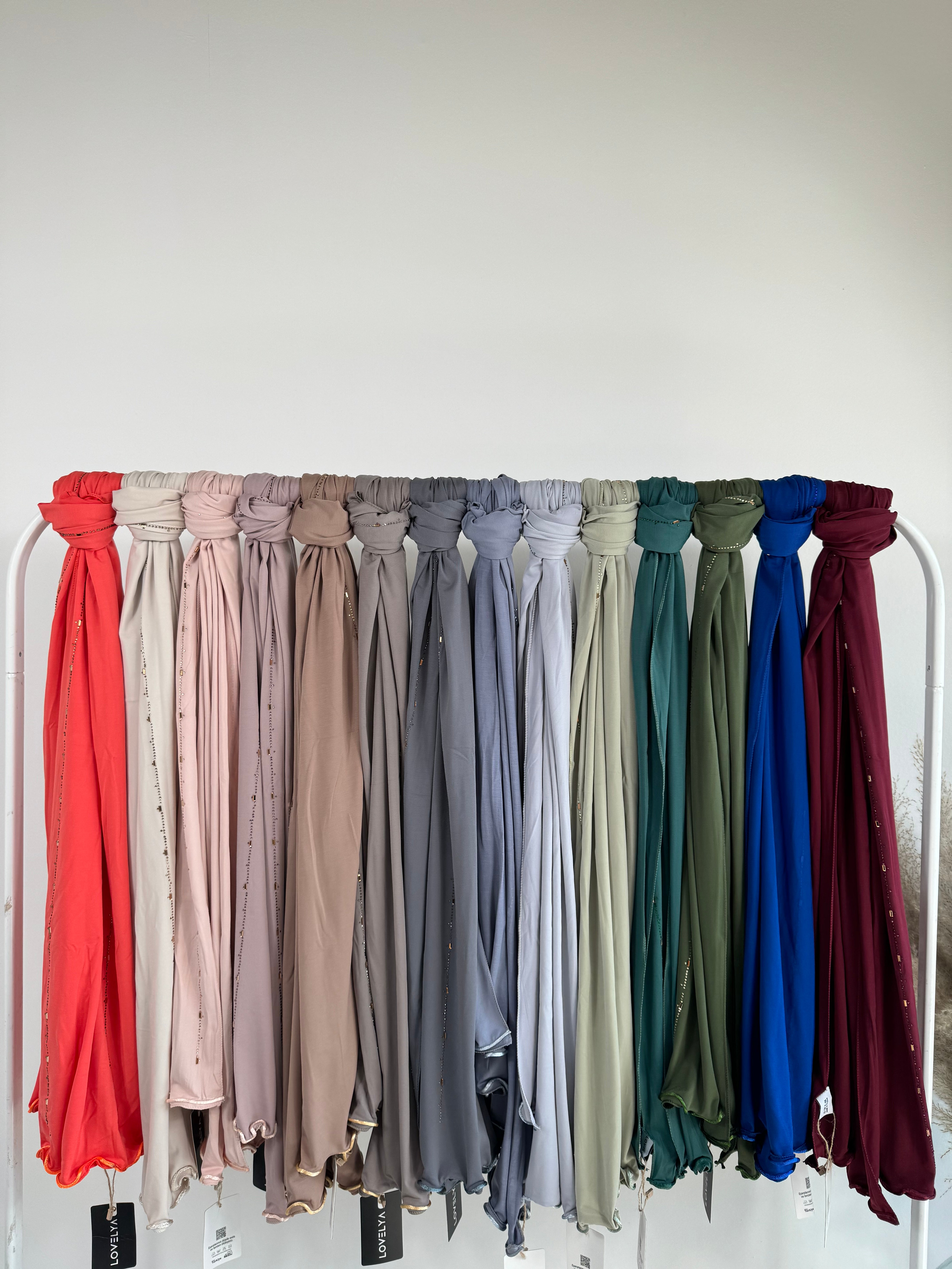 Premium jersey hijab with rhinestones