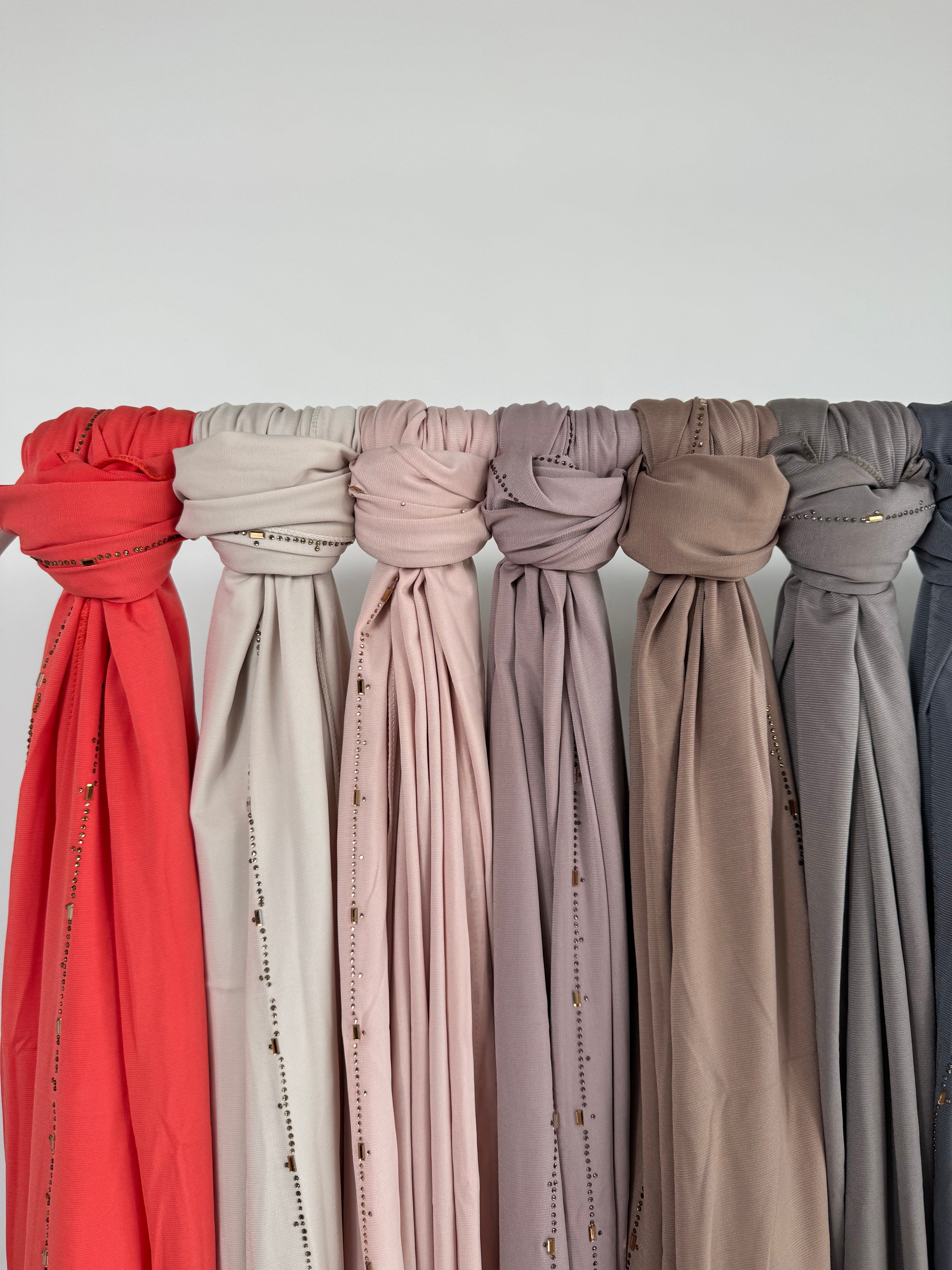 Premium jersey hijab with rhinestones
