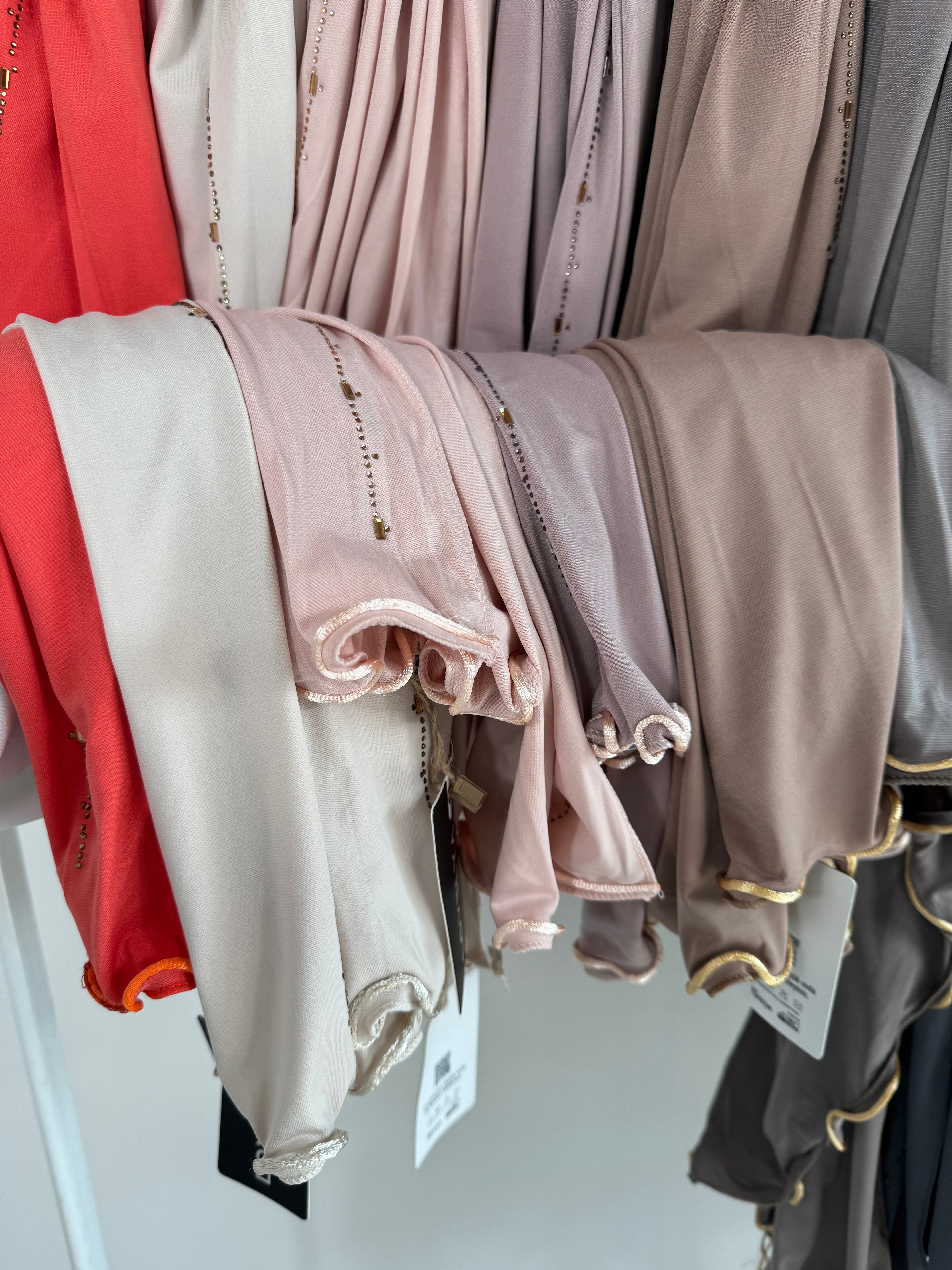 Premium jersey hijab with rhinestones
