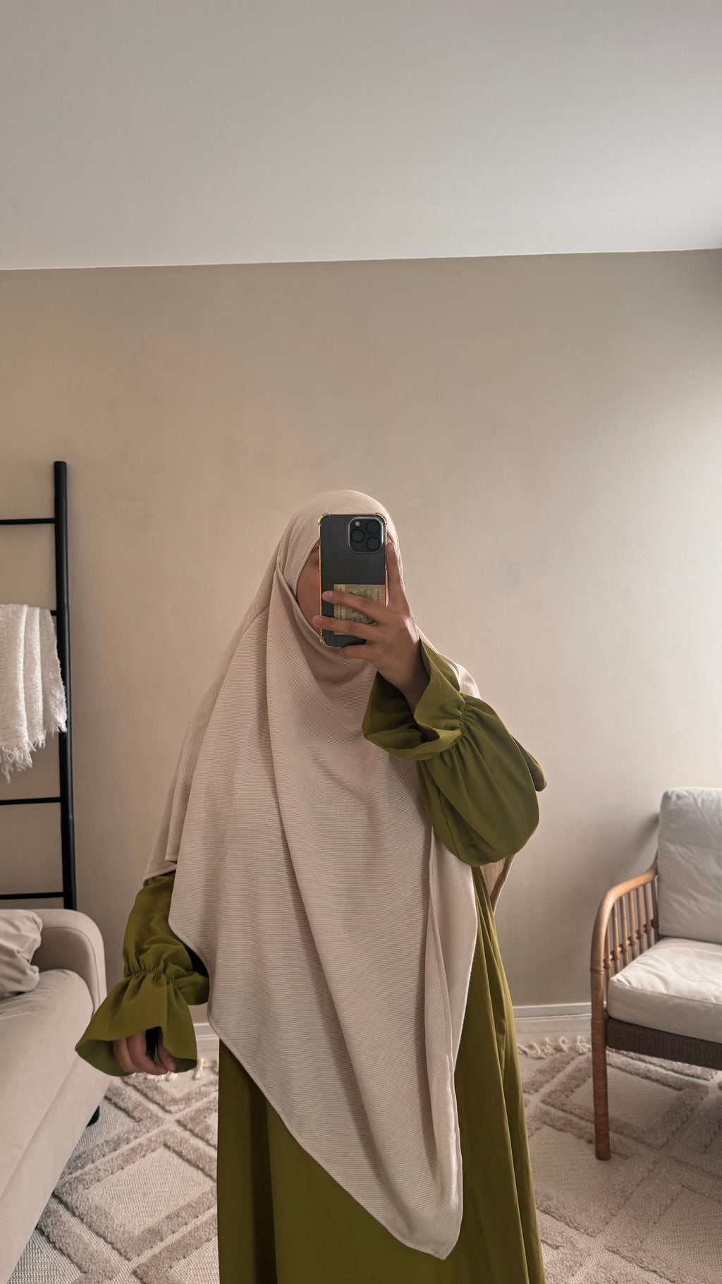 Khimar simple velours cotelé