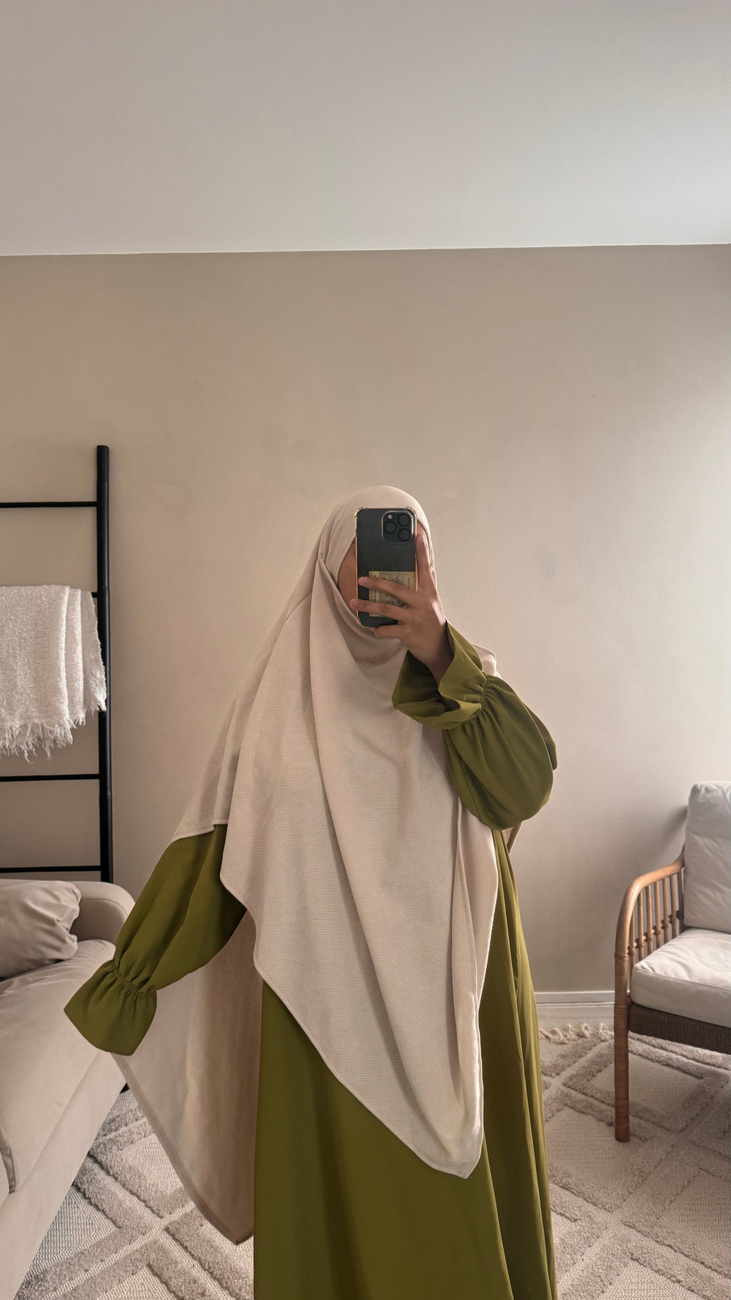 Khimar simple velours cotelé