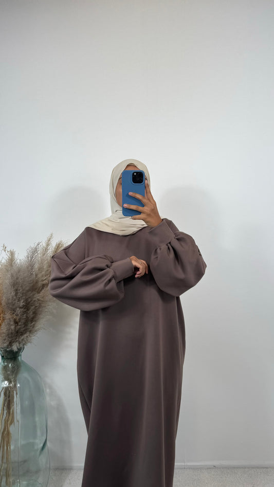 abaya sportswear mode musulmane modest tendance manche papillon robe longue robe jogging 