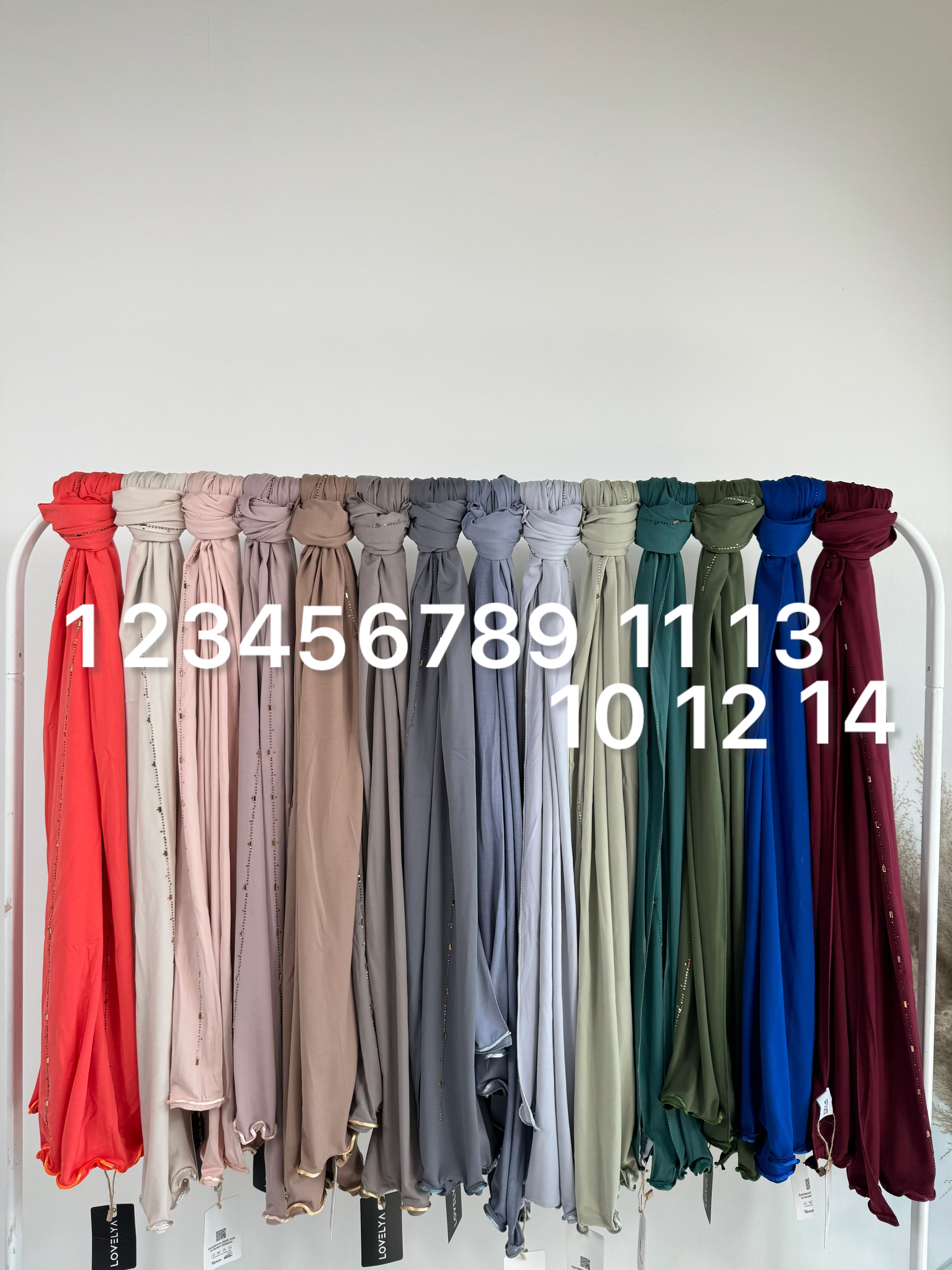 Premium jersey hijab with rhinestones
