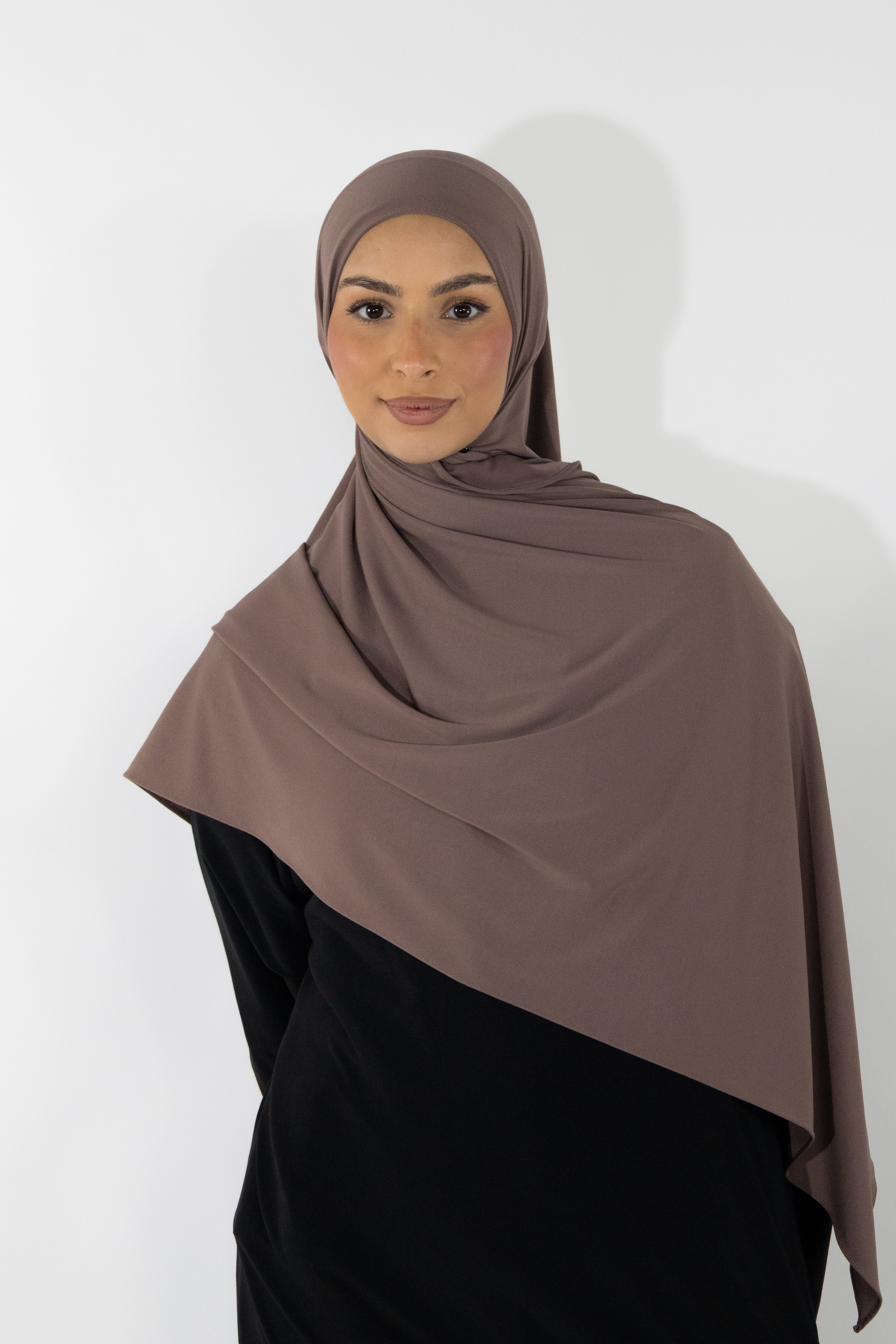 Hijab en jersey premium - Walnut