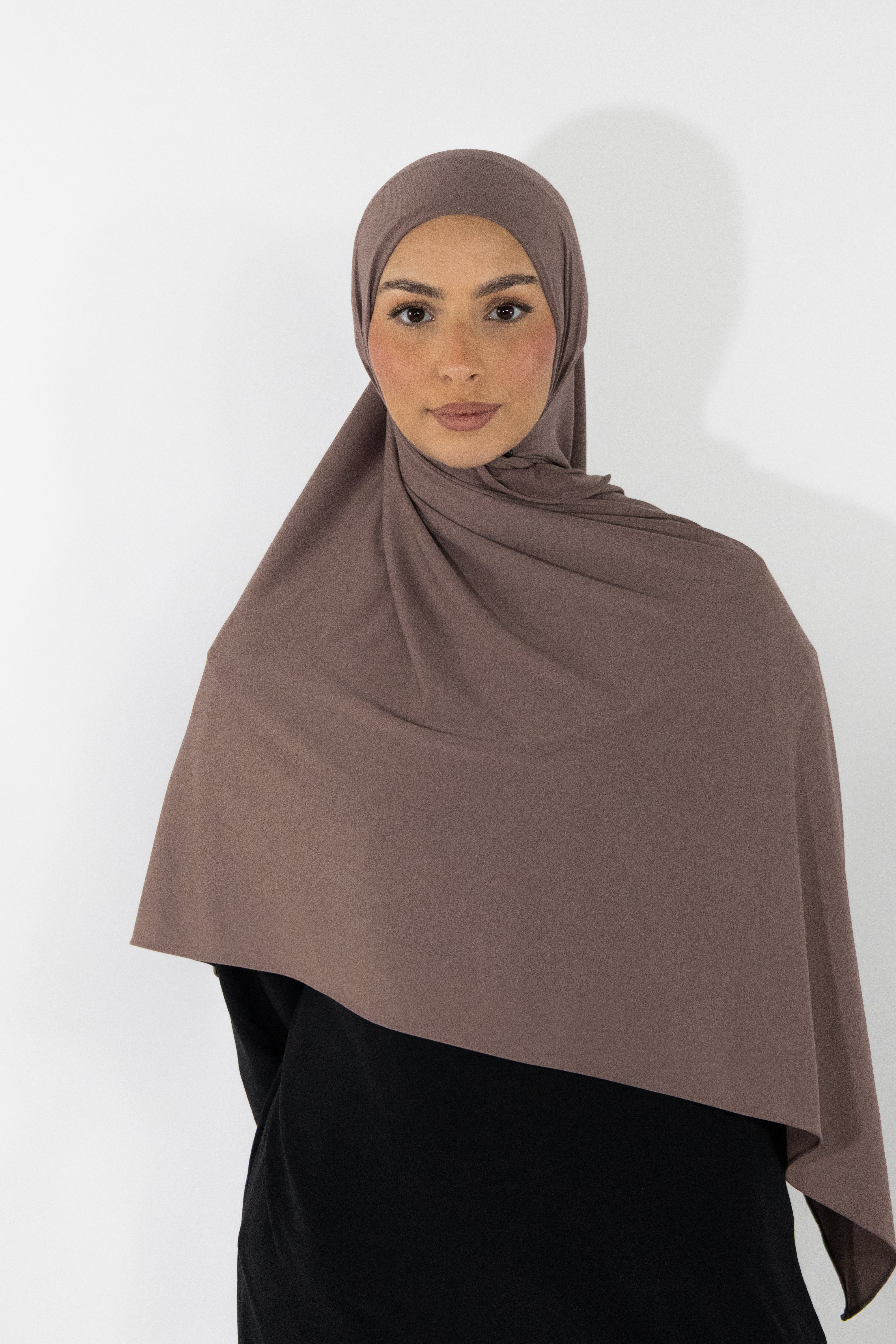 Hijab en jersey premium - Walnut