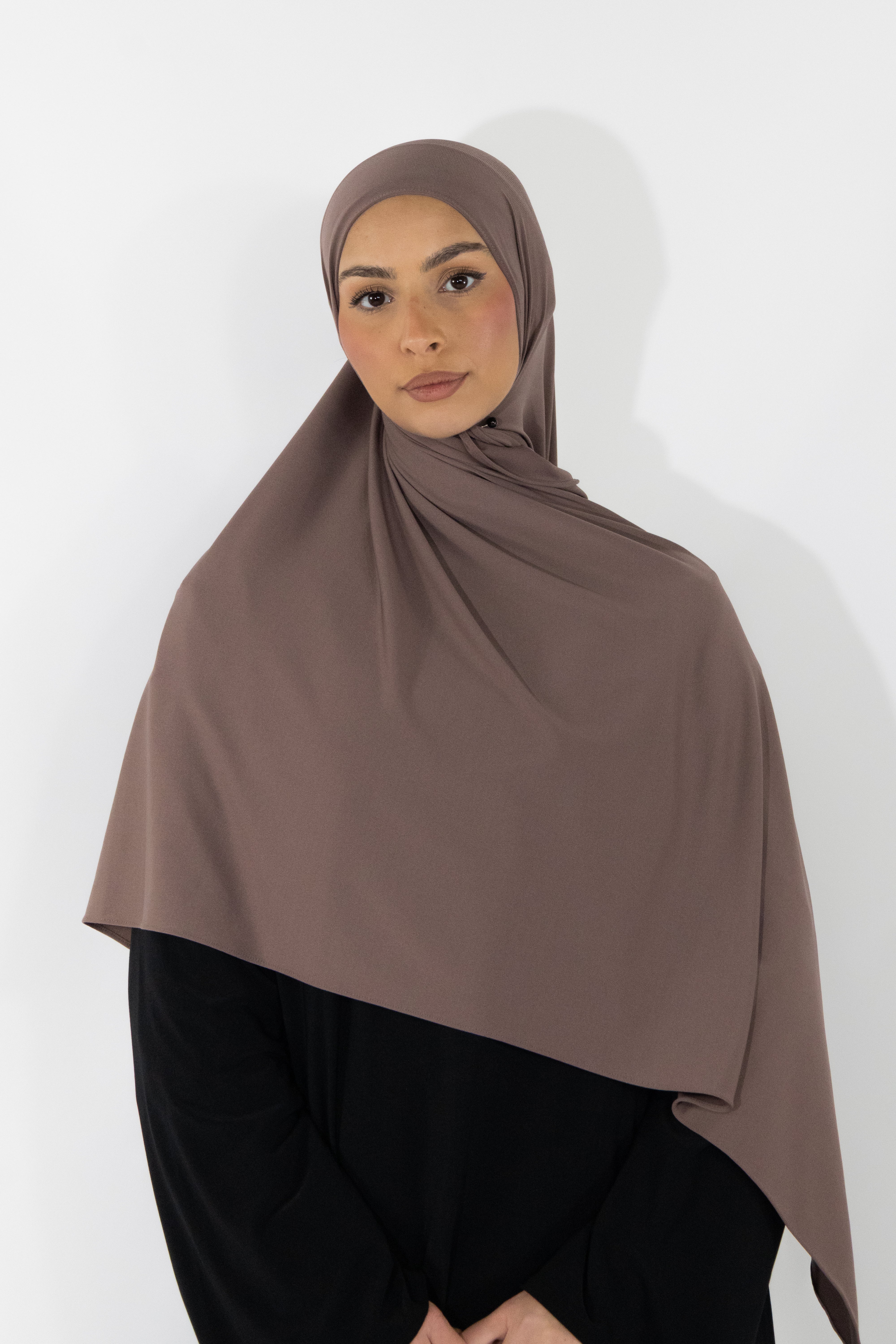 Hijab en jersey premium - Walnut