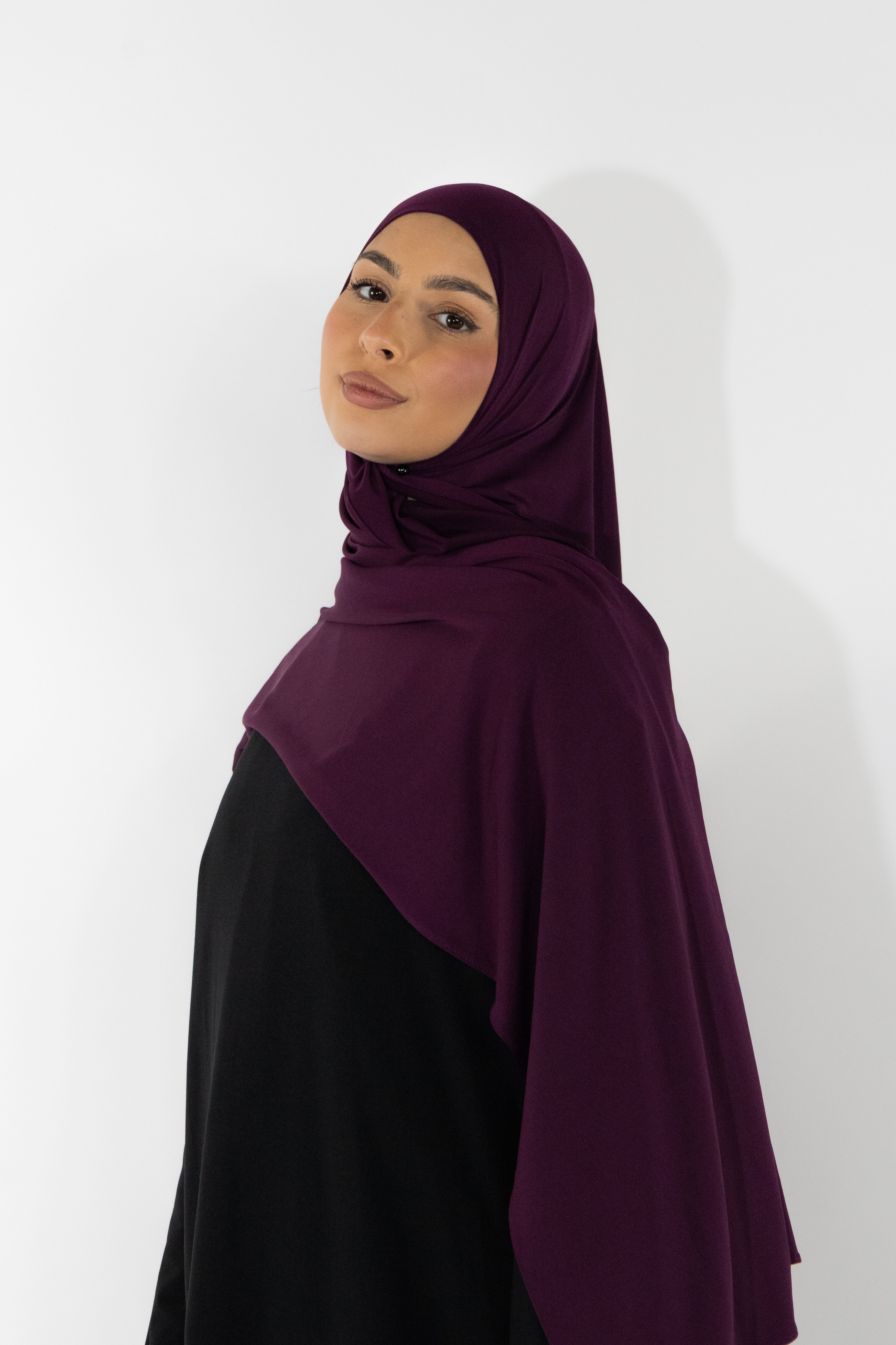 Hijab en jersey premium - Plum
