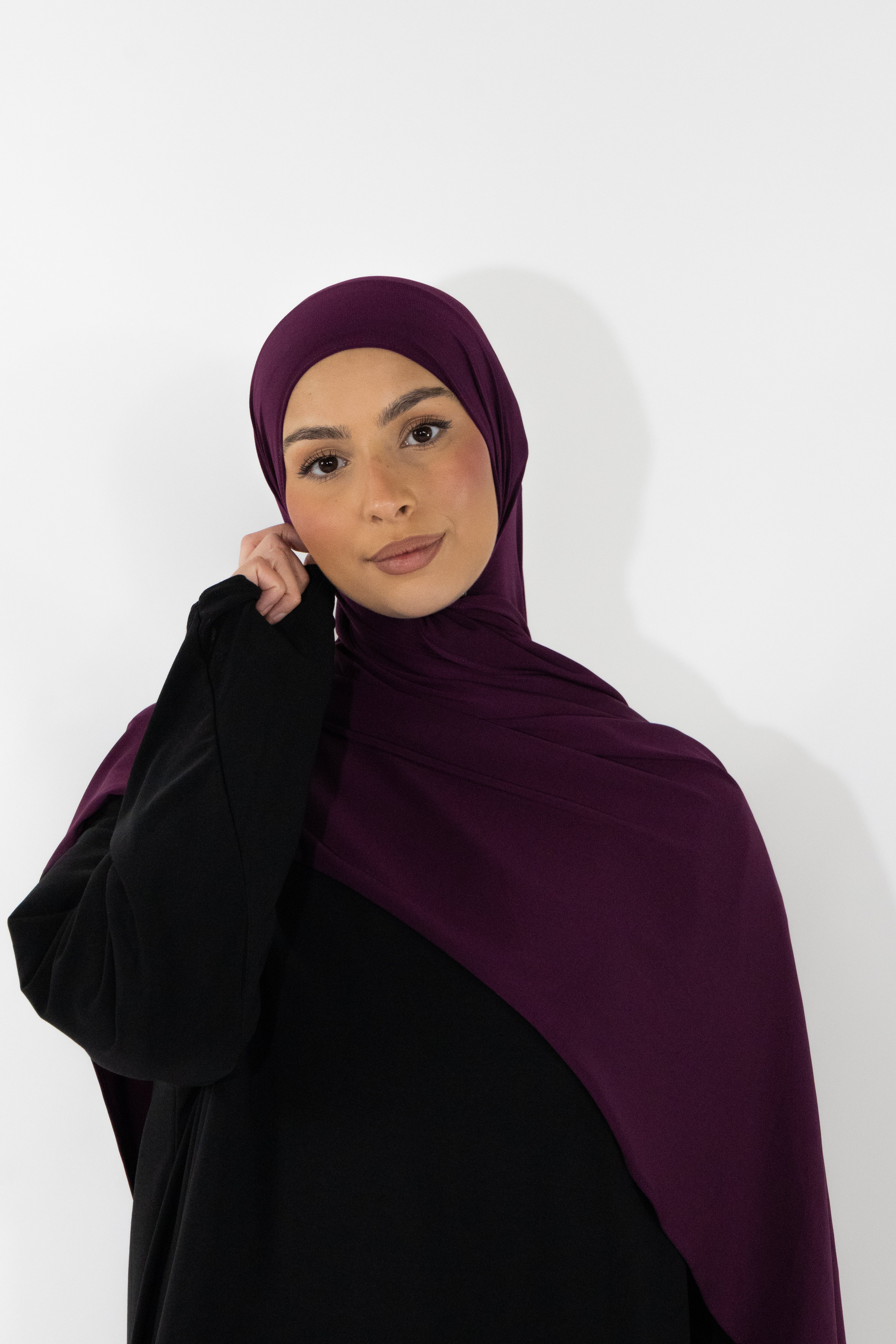 Hijab en jersey premium - Plum