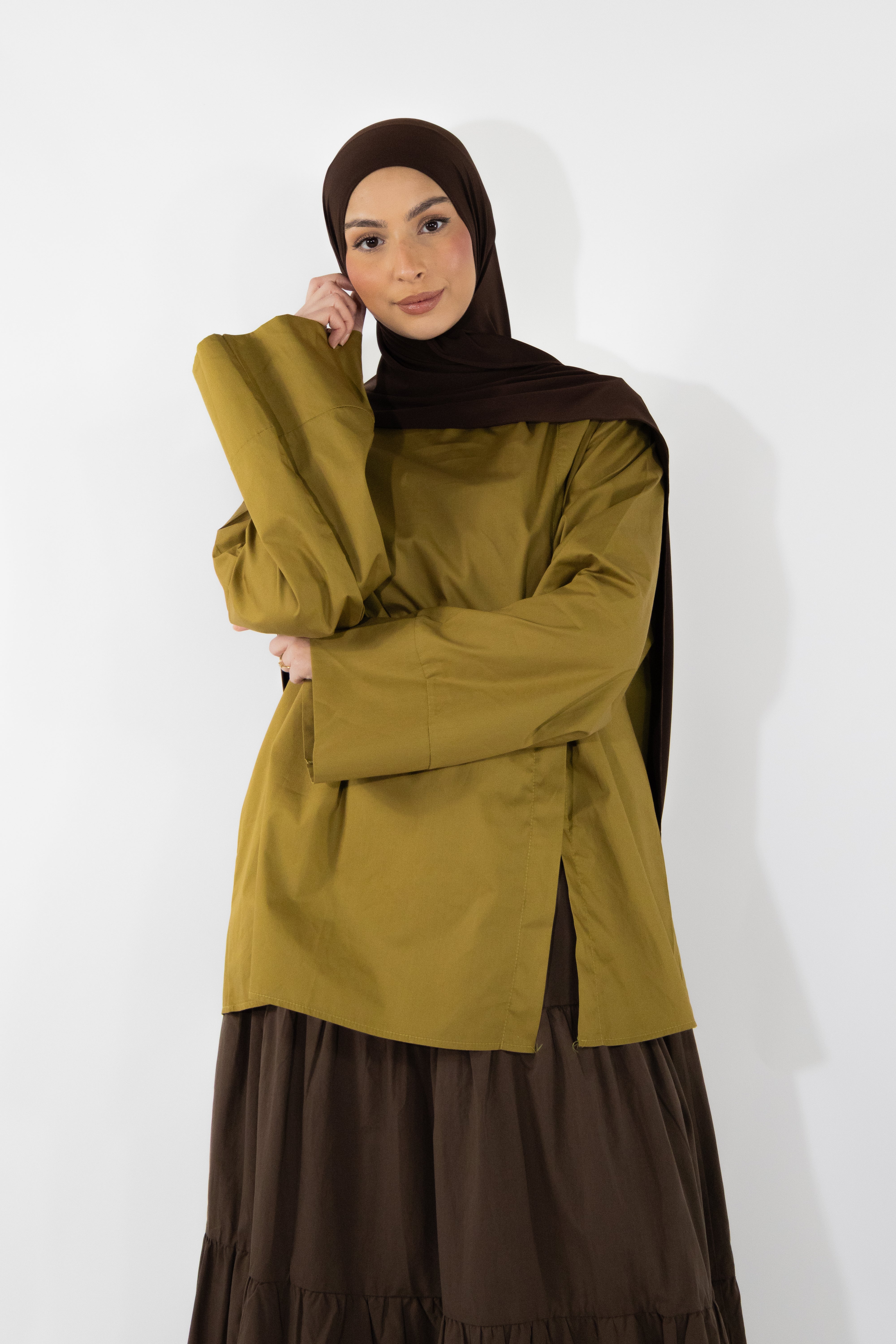 Haut à fente - Olive