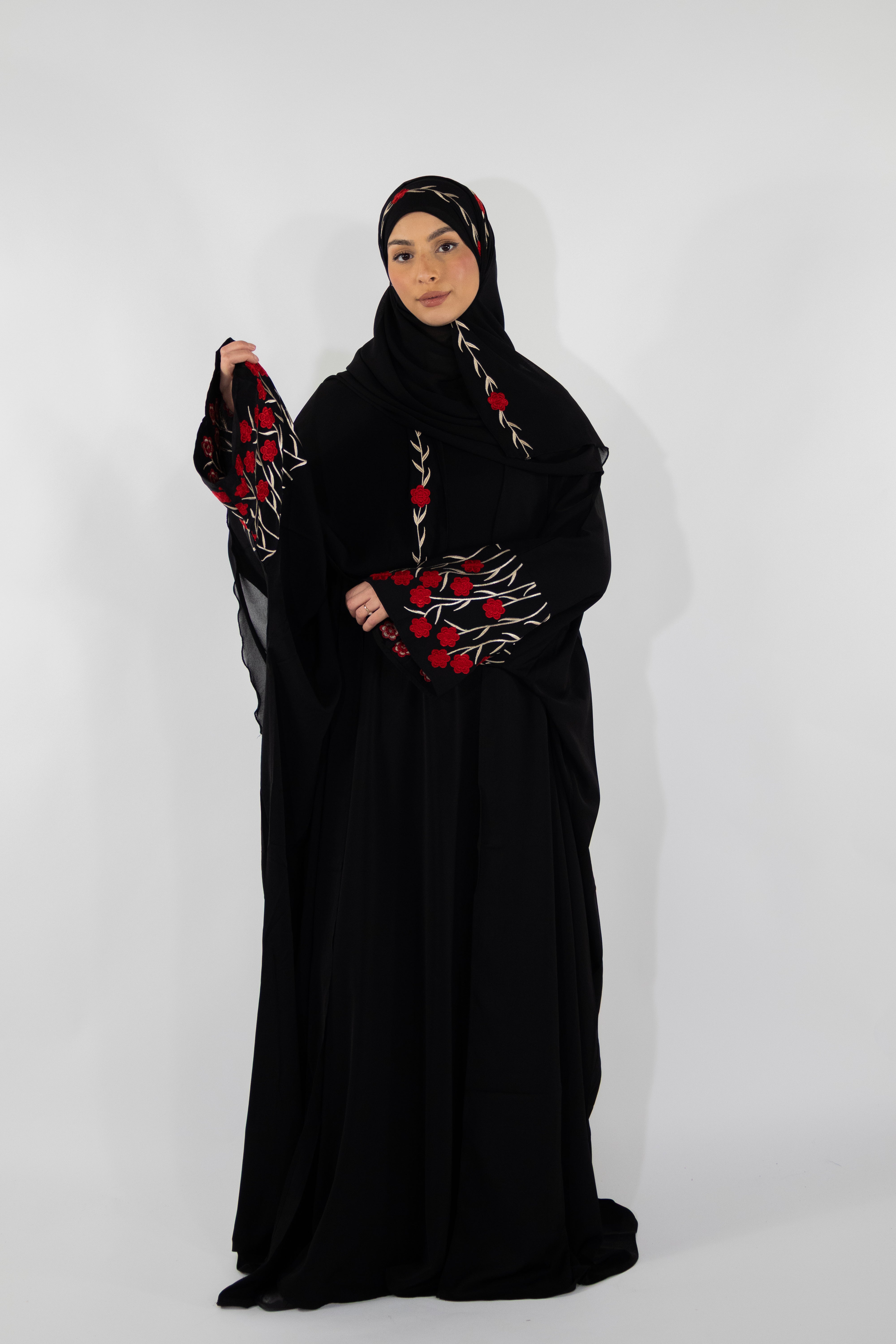 Kimono à fleurs (hijab assorti inclus)