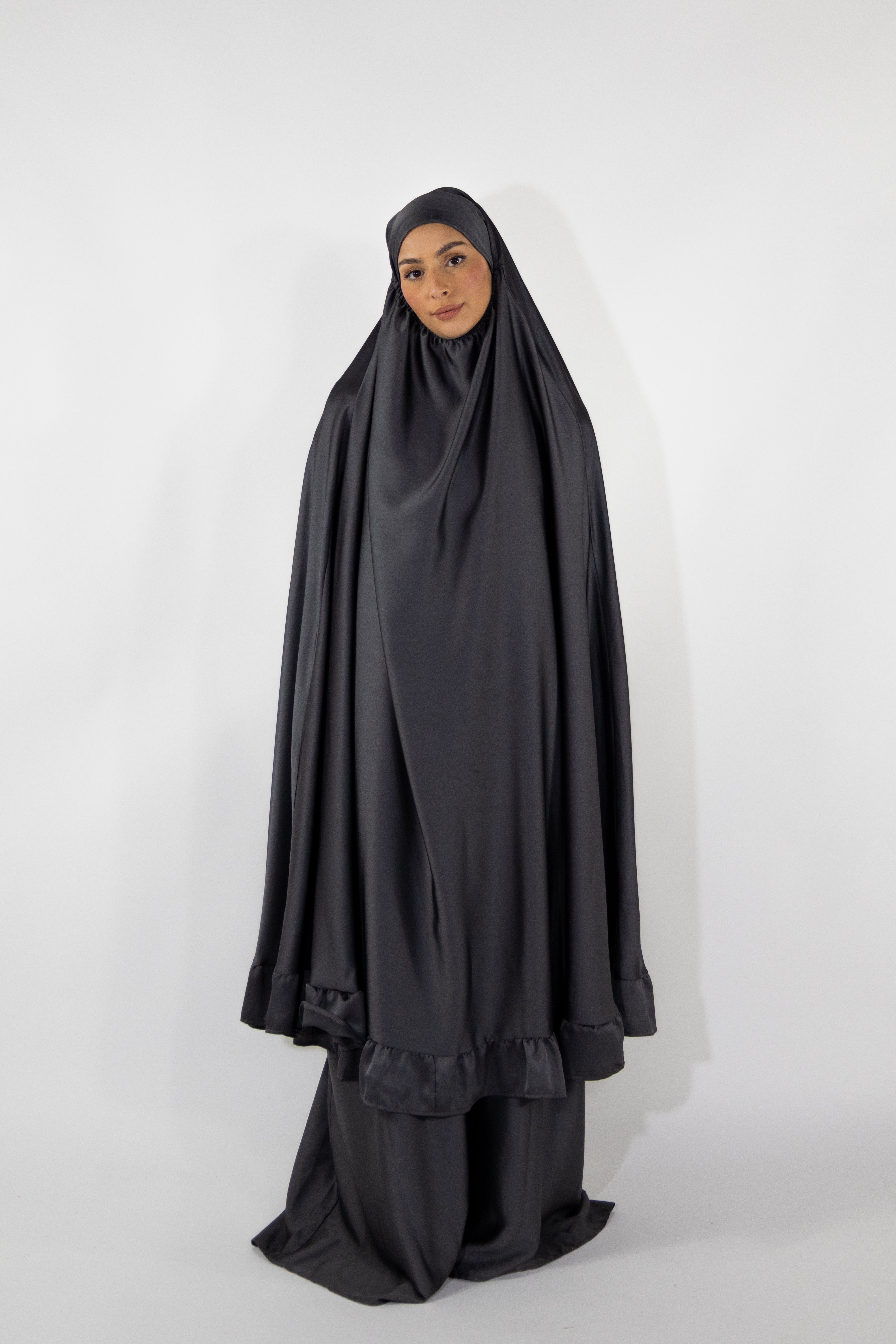 Ensemble de prière satiné - Anthracite
