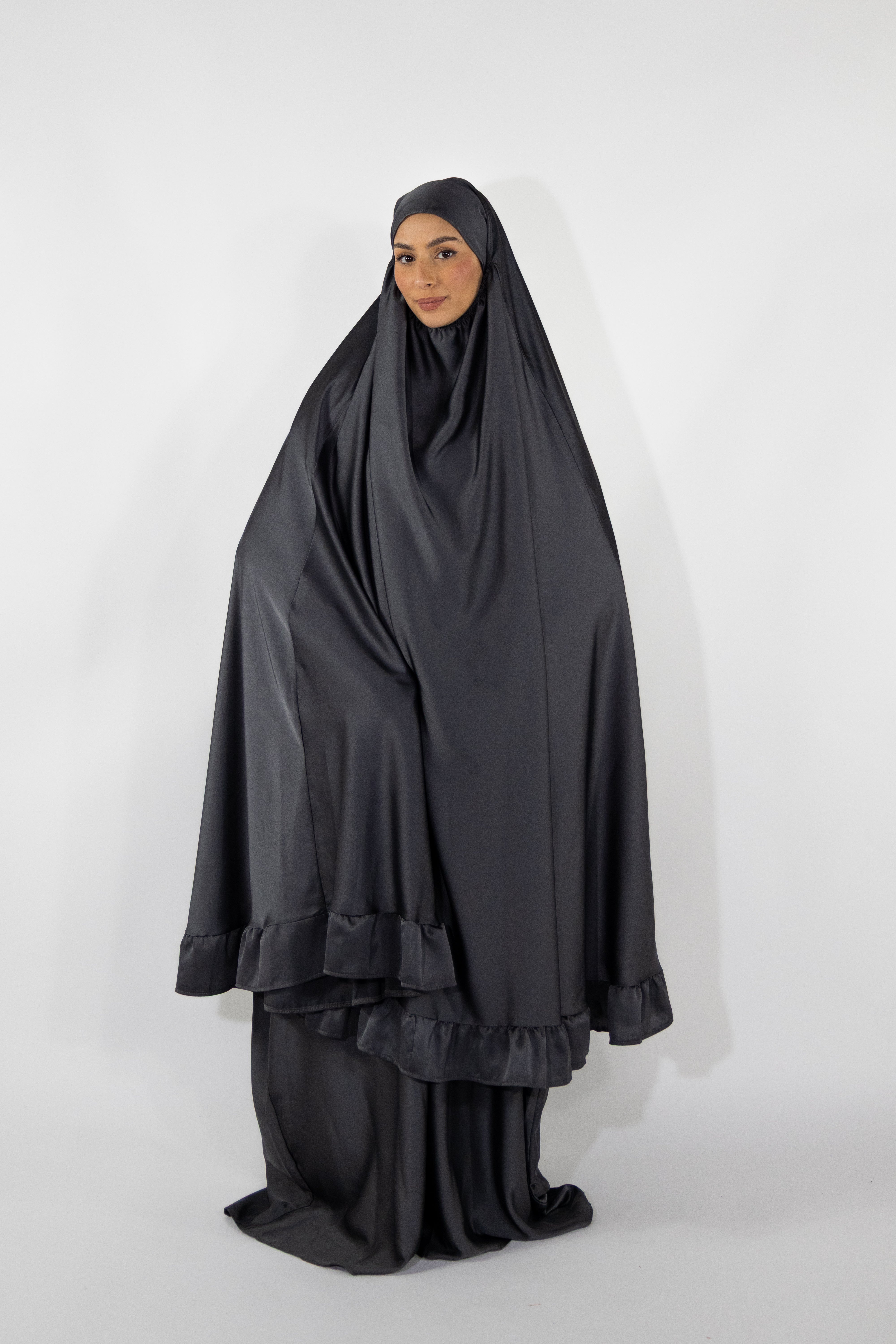 Ensemble de prière satiné - Anthracite