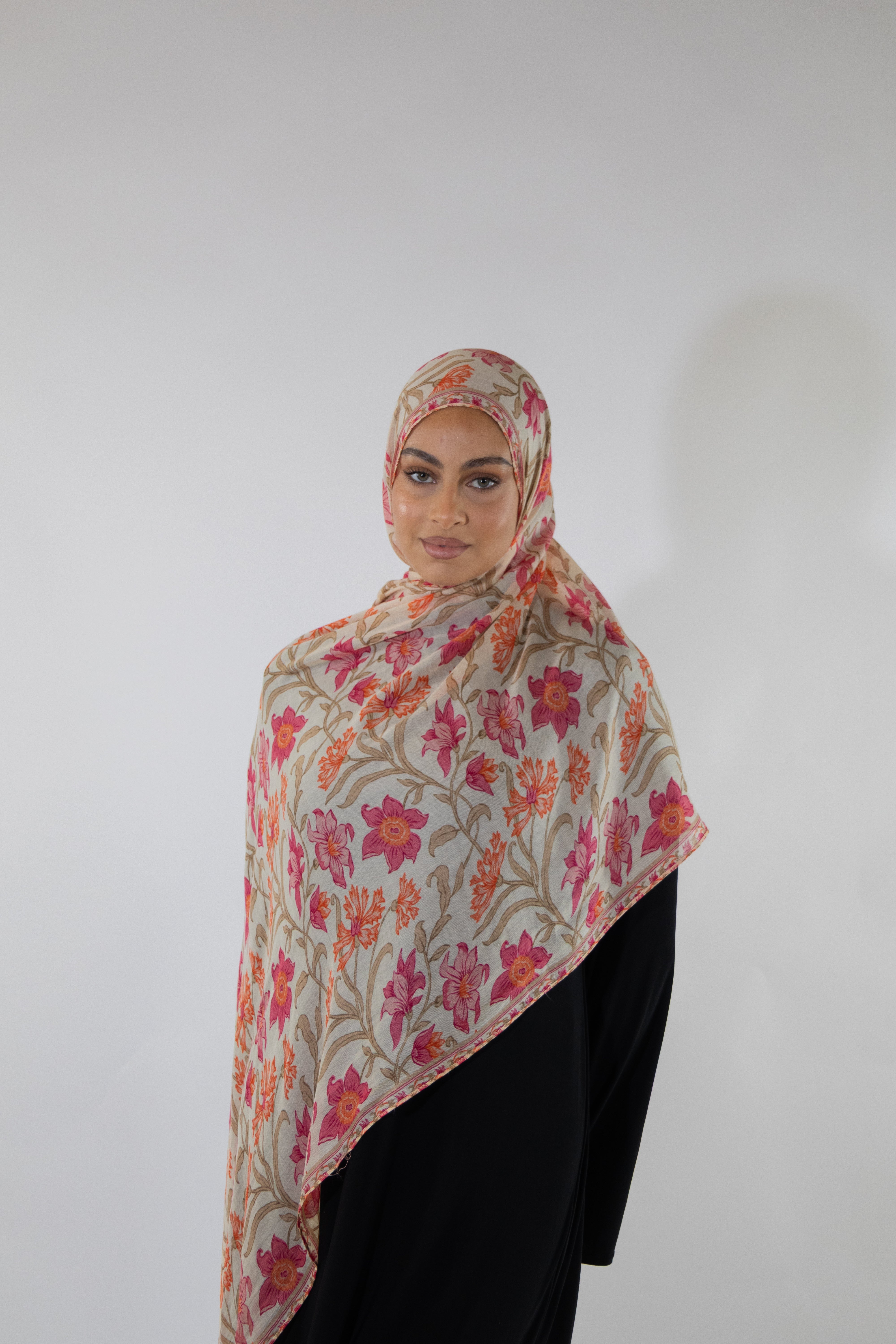 Hijab modal imprimé - Coquelicot