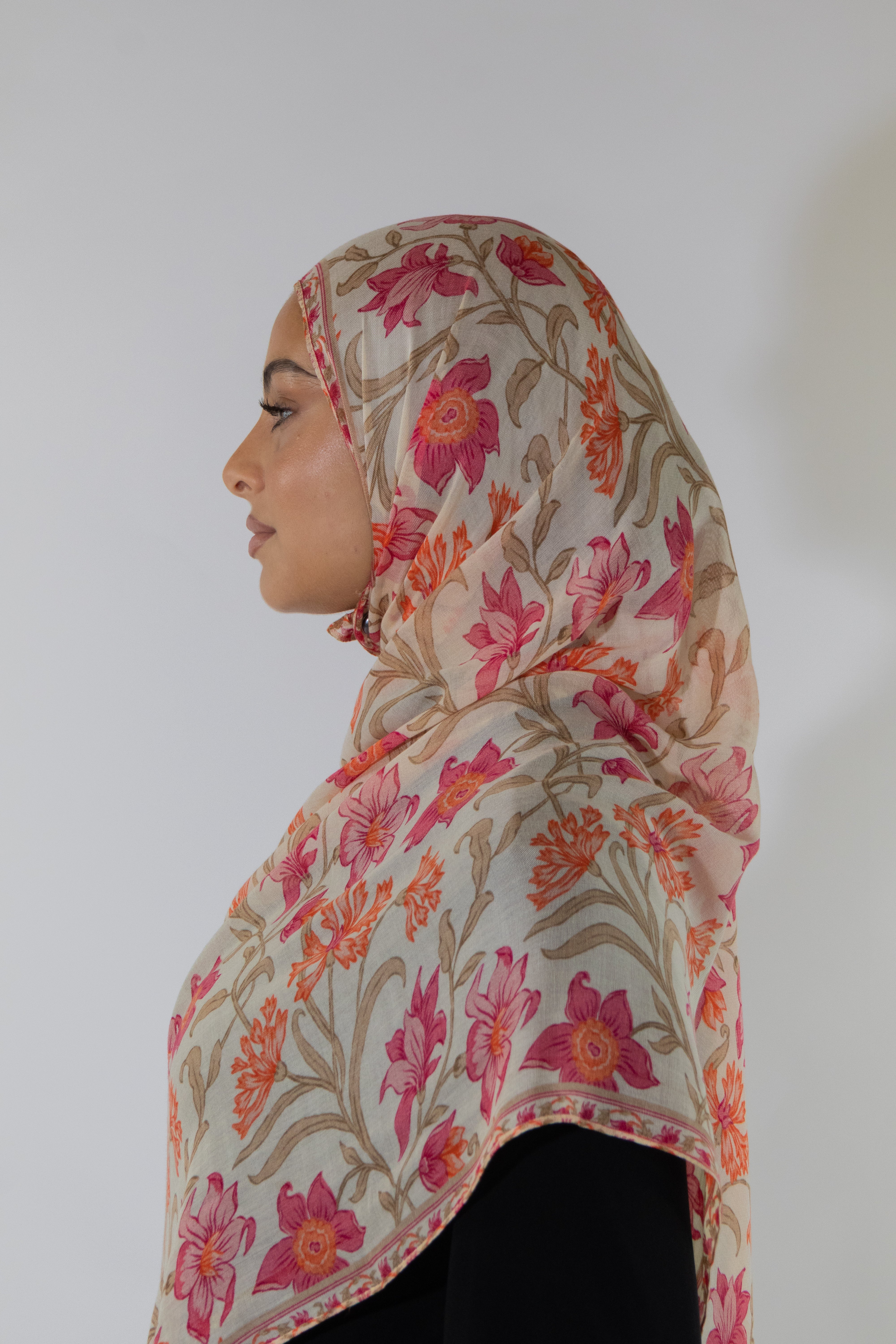 Hijab modal imprimé - Coquelicot