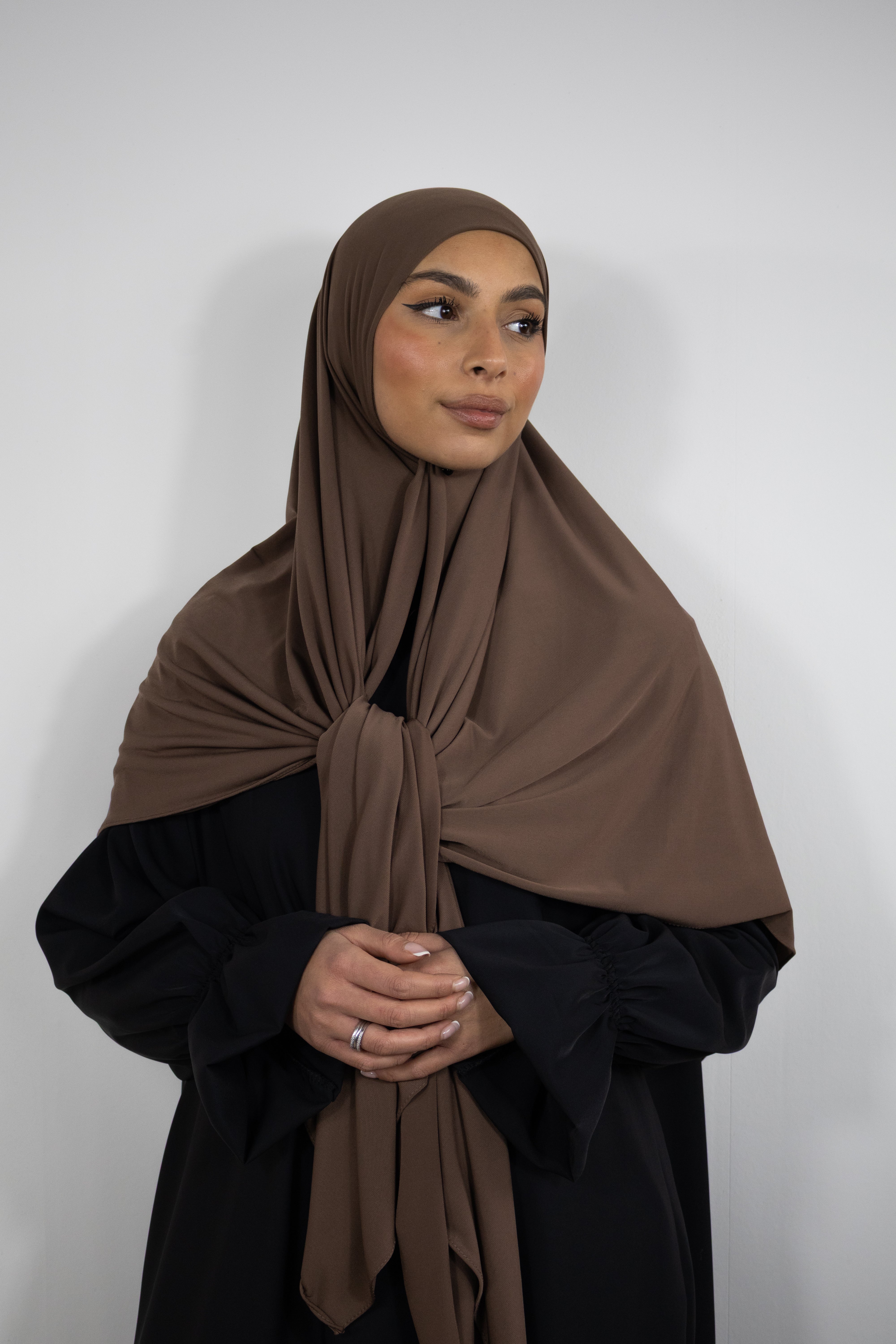 Hijab jersey premium 150x150cm - Walnut