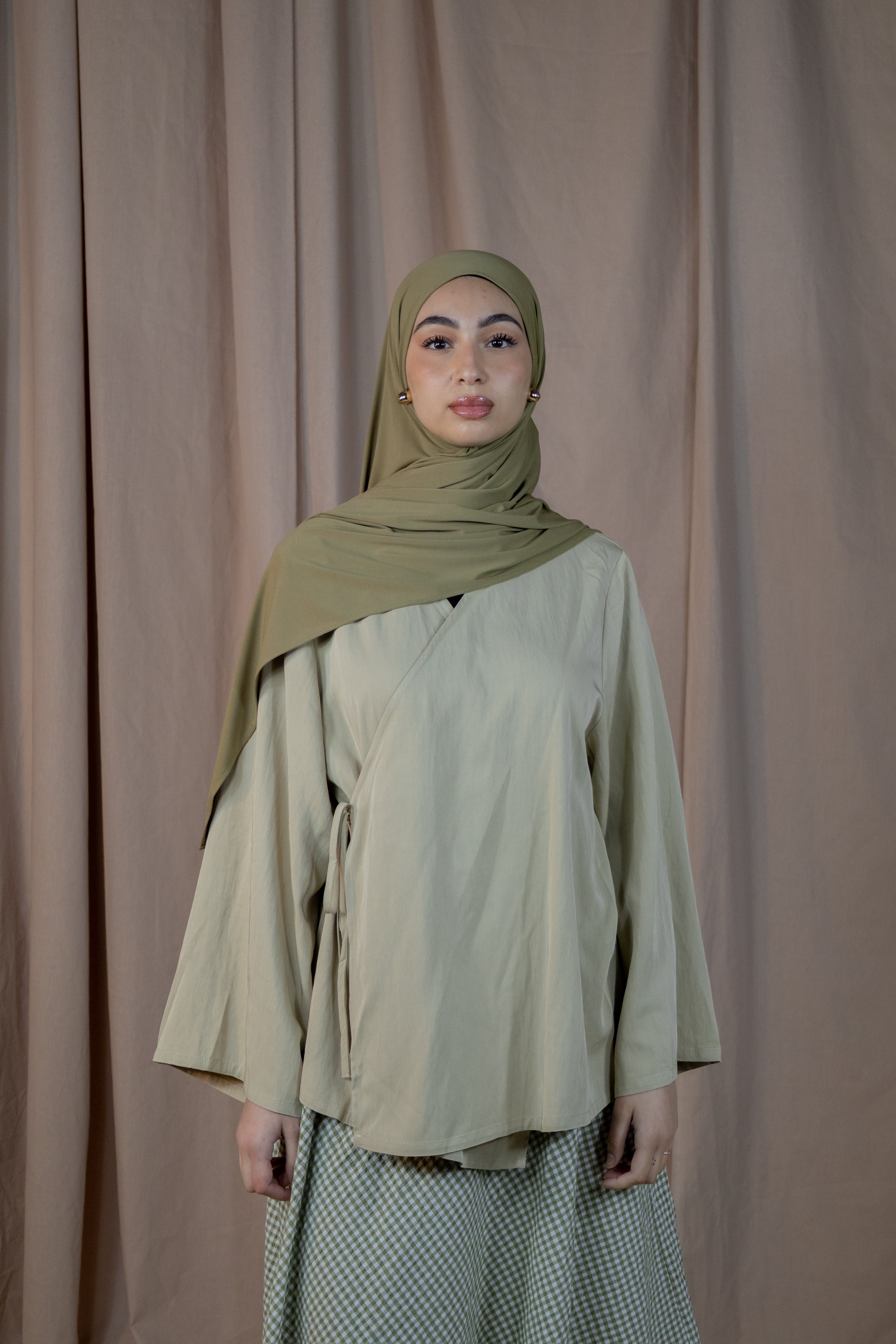 Haut cache coeur - Sage