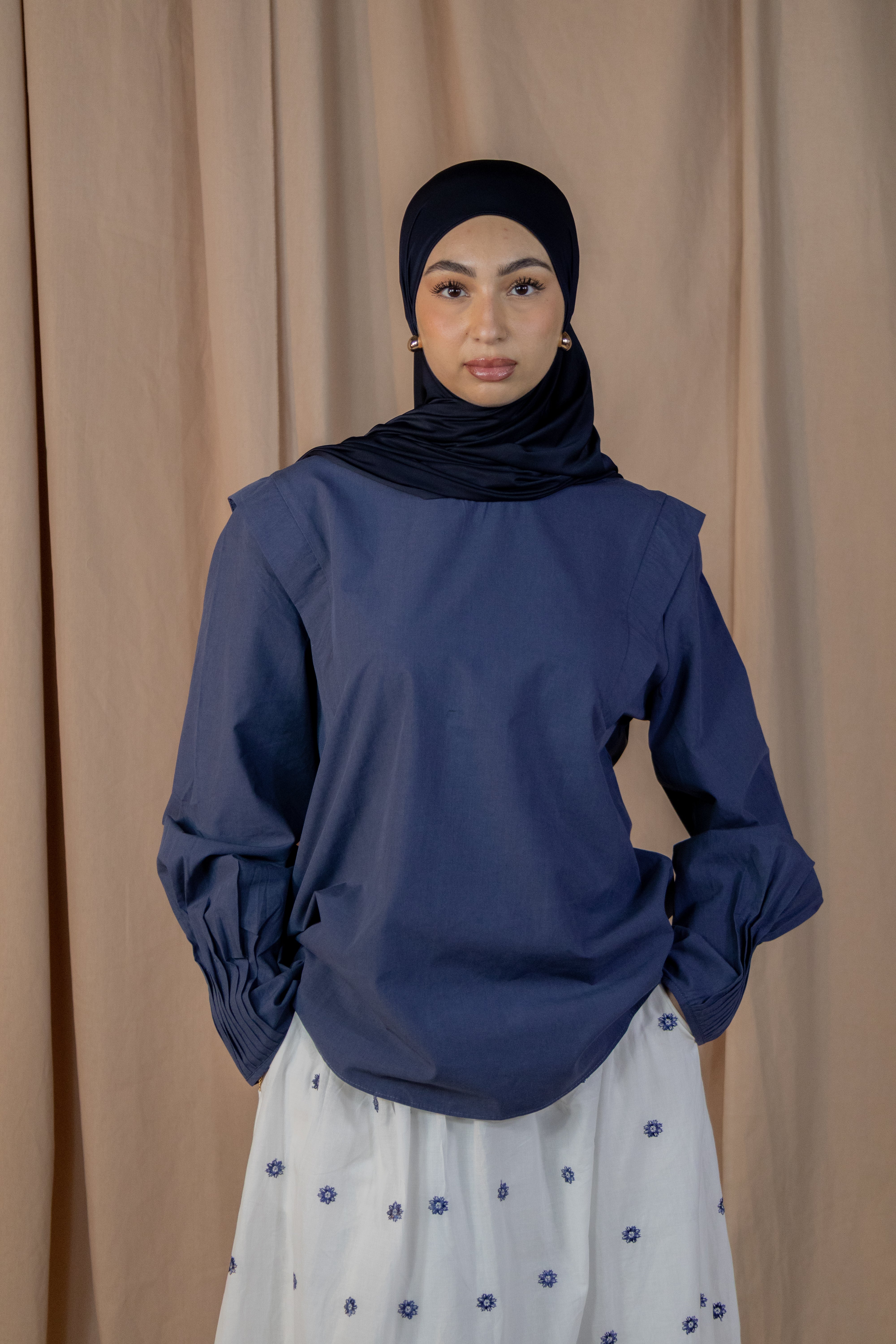 Haut structuré - Bleu