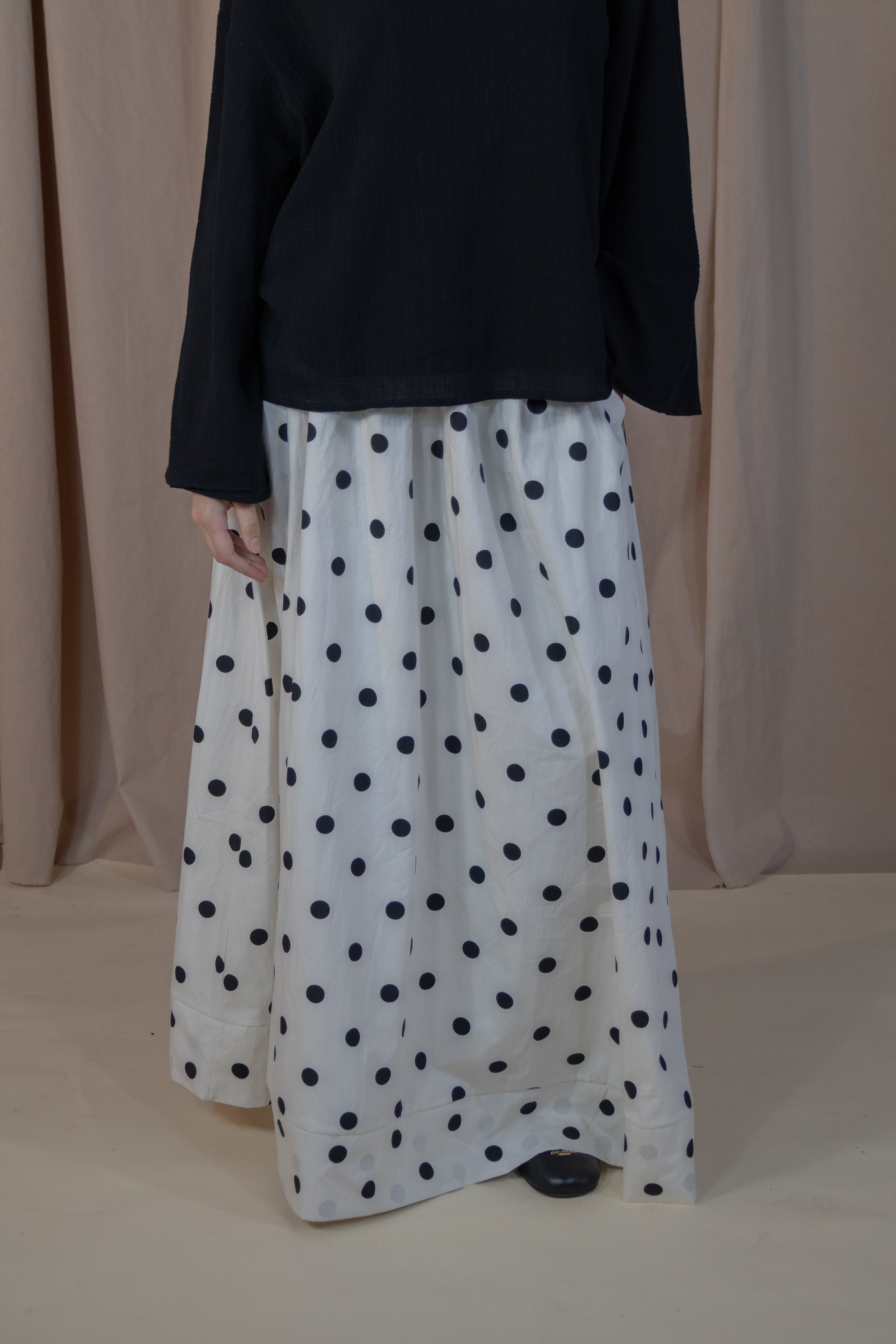 Jupe à pois - Blanc