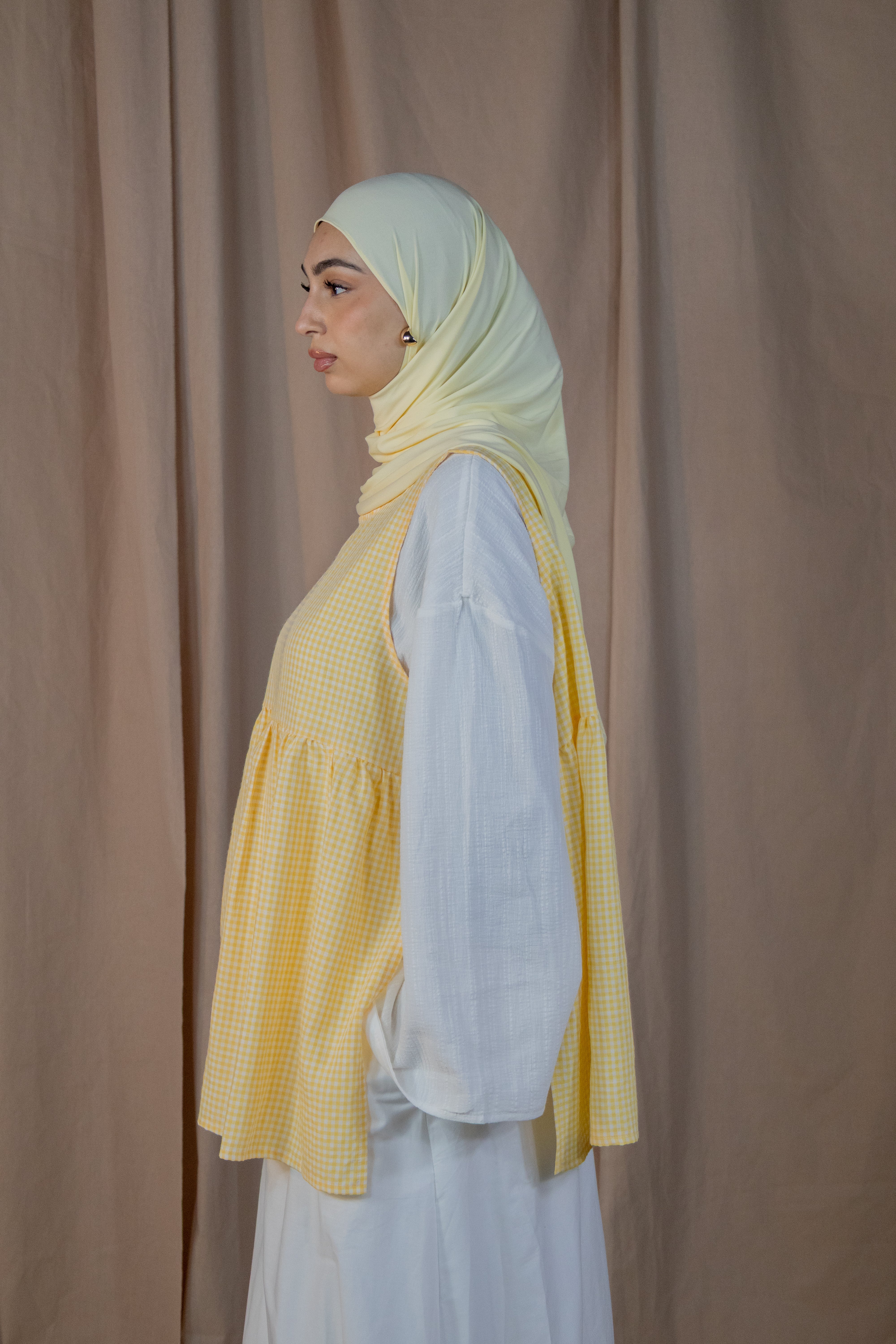 Haut sans manches vichy - Jaune