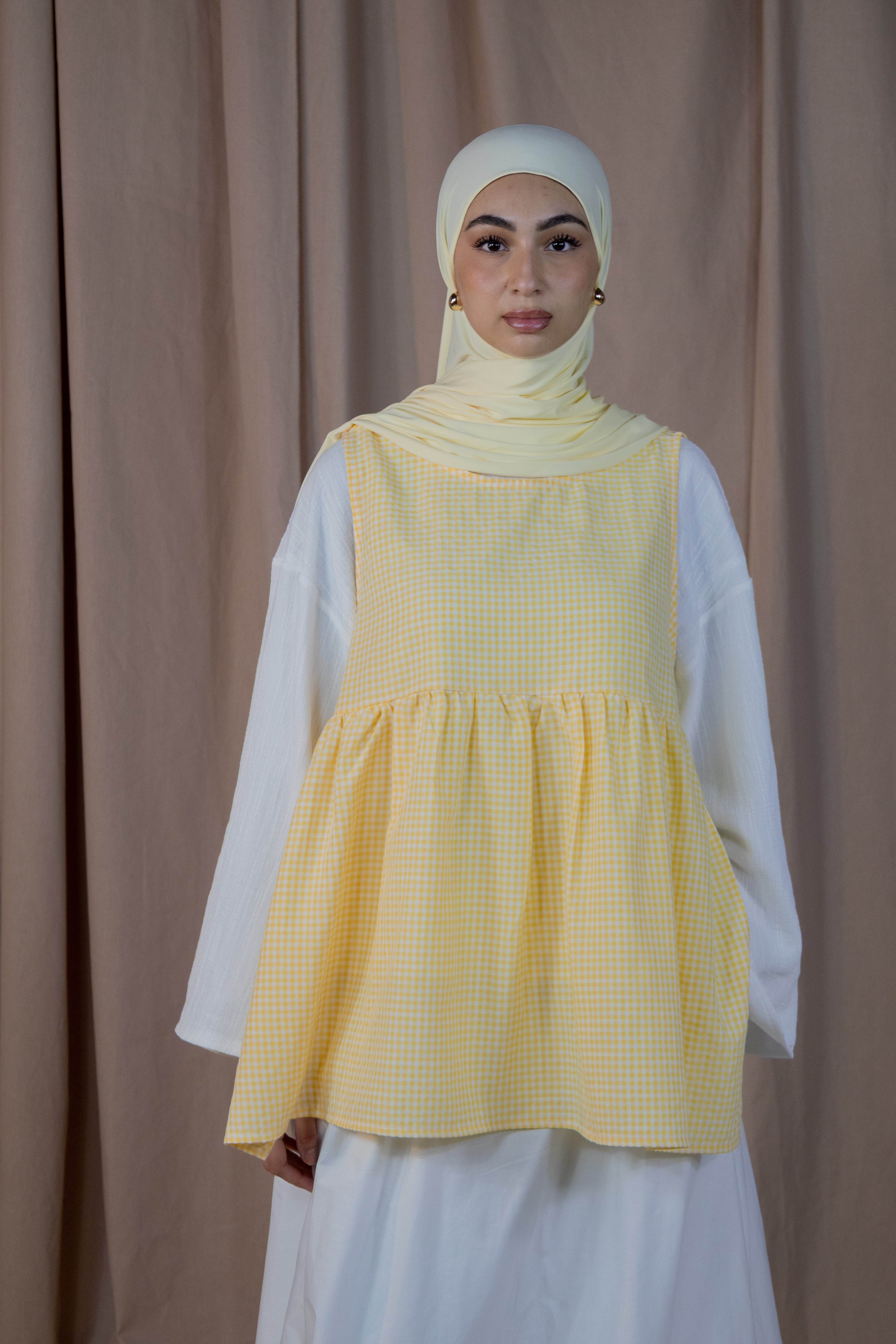 Haut sans manches vichy - Jaune