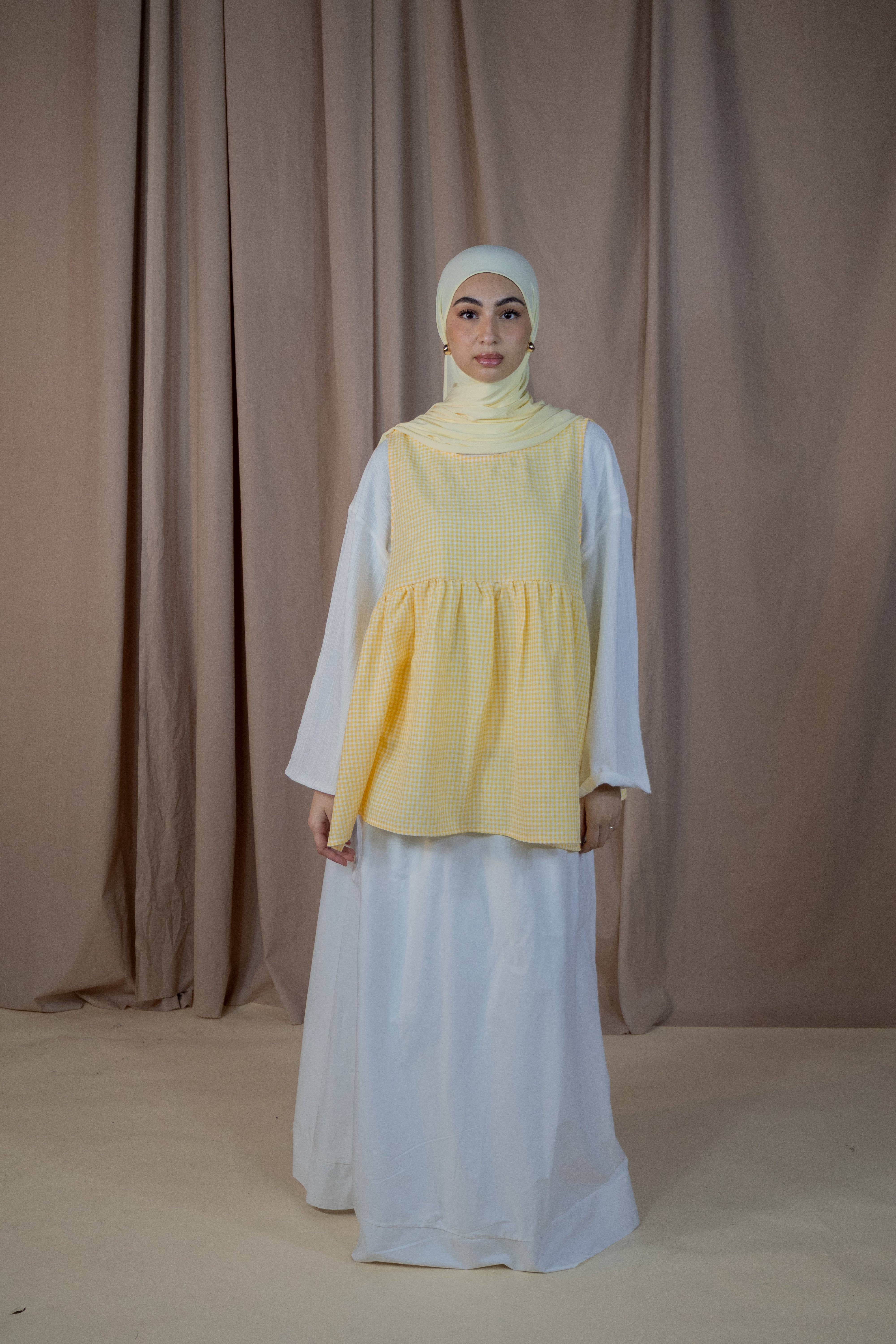 Haut sans manches vichy - Jaune
