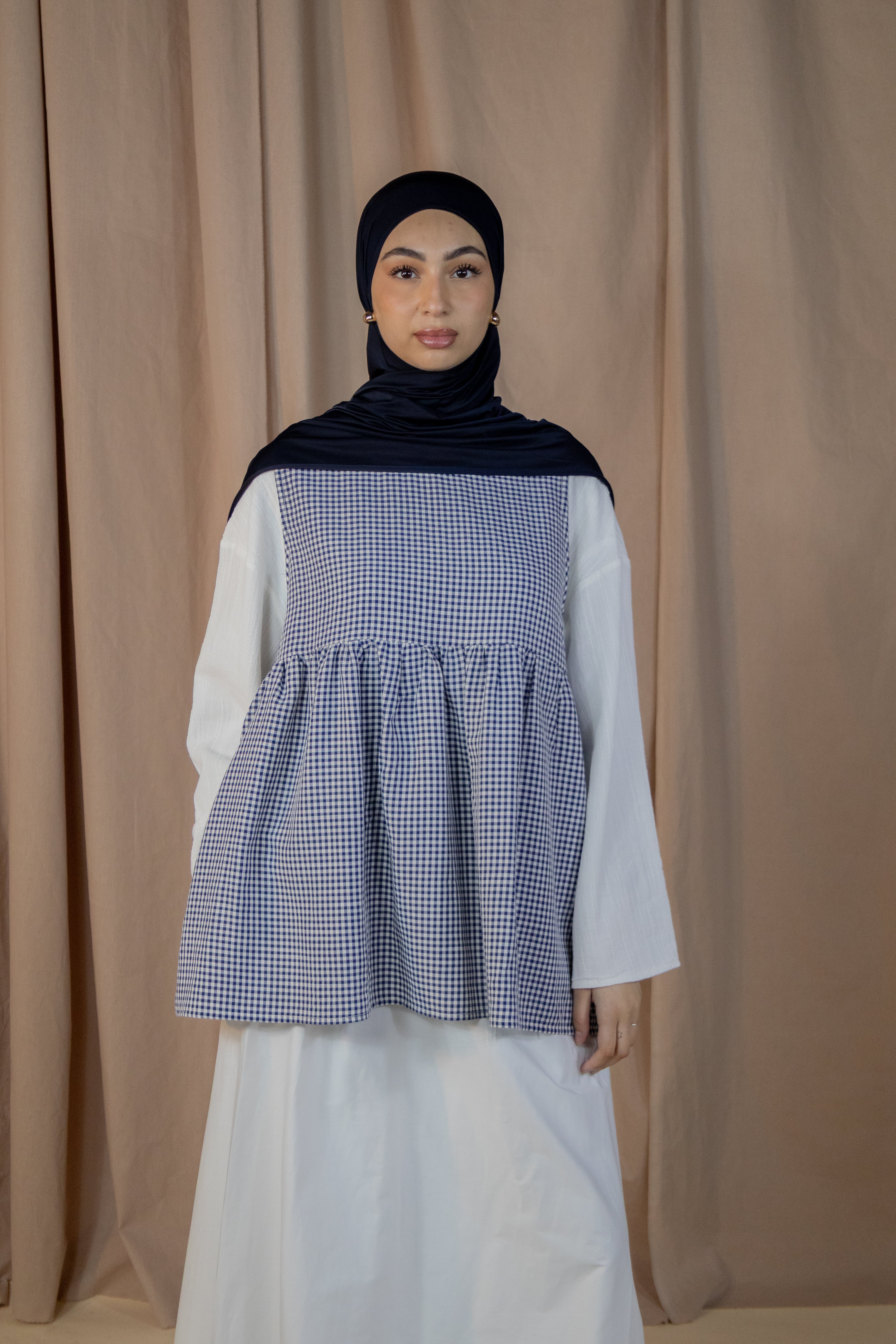 Haut sans manches vichy - Bleu marine