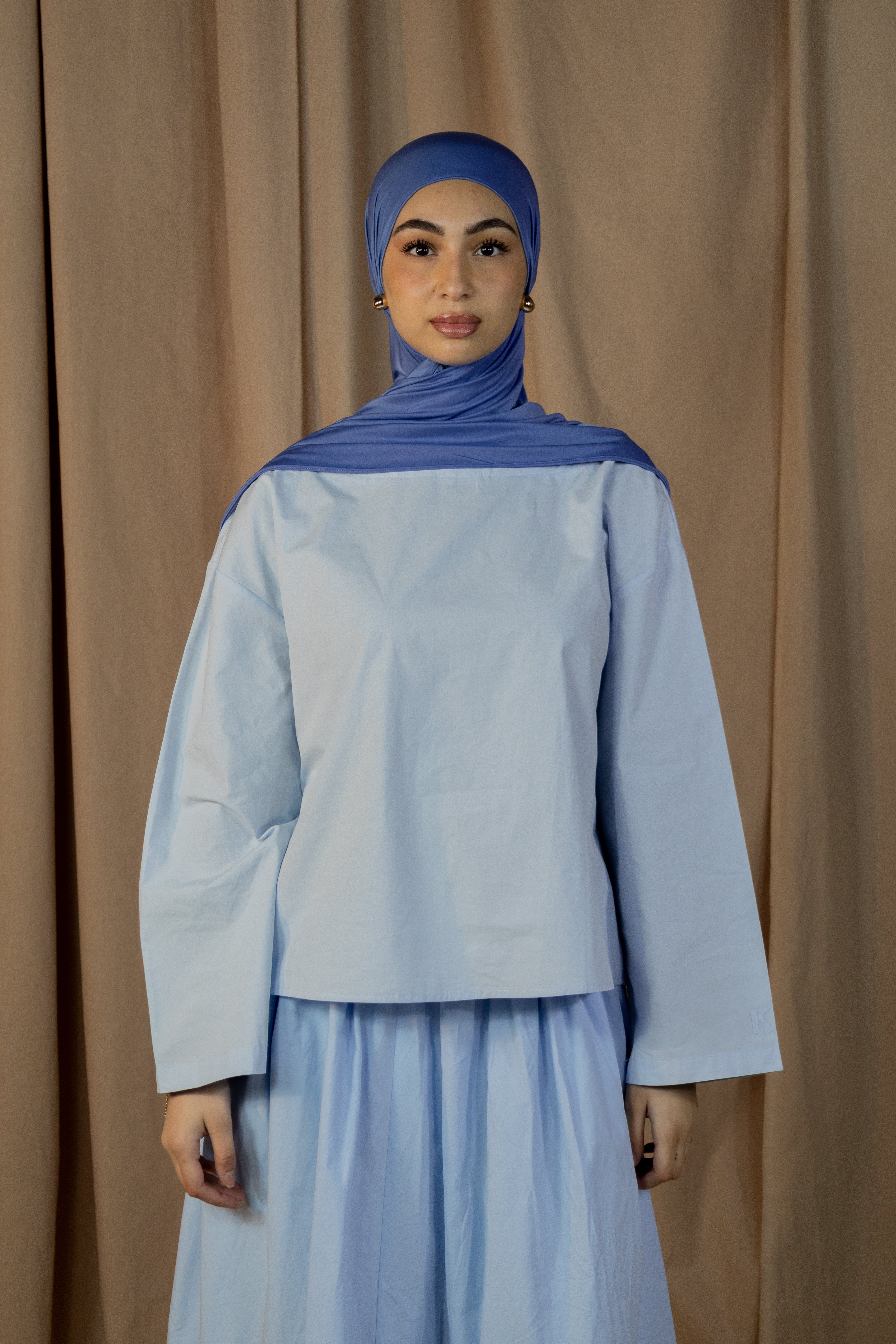 Haut court coton - Bleu