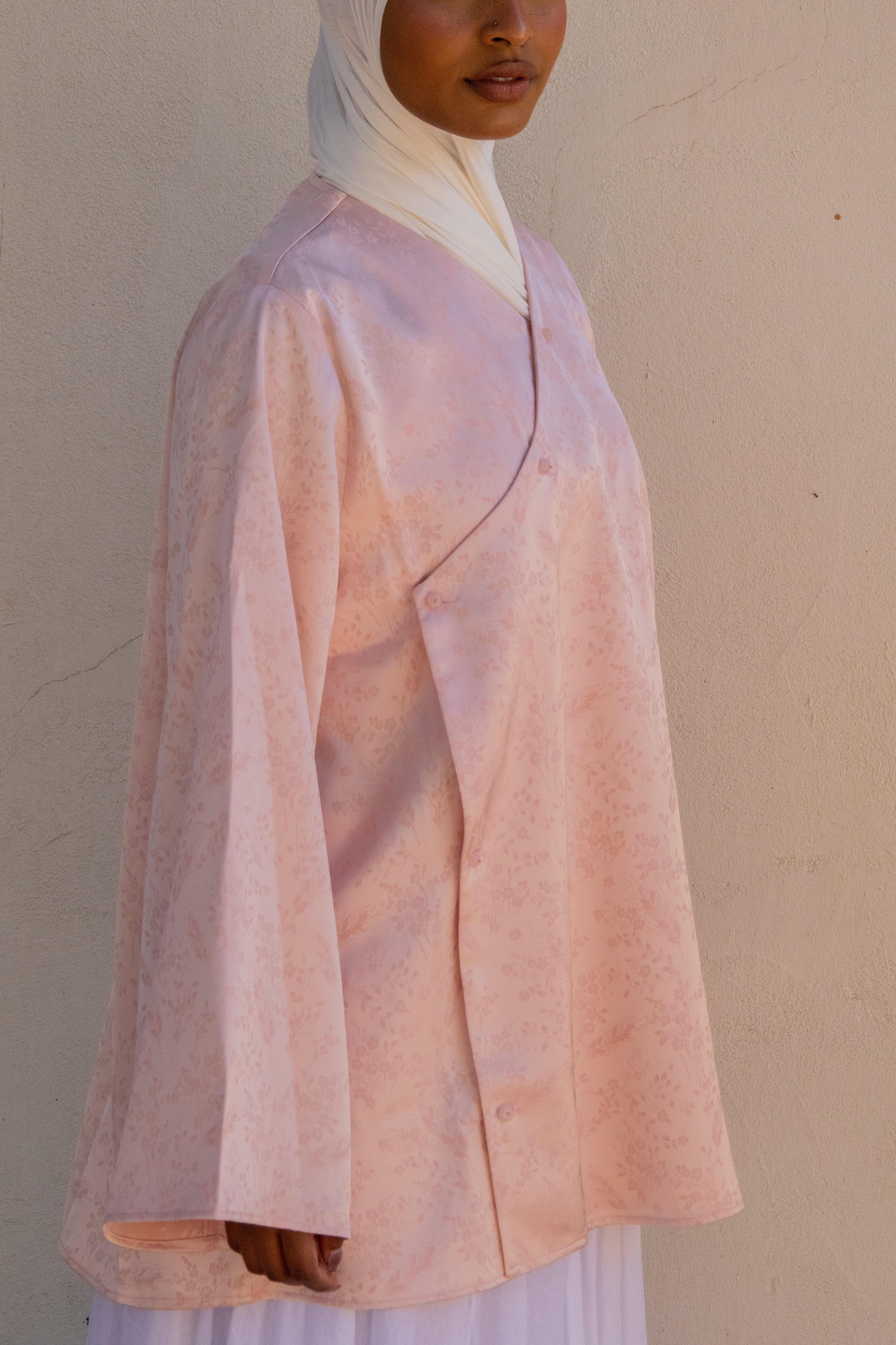 Haut portefeuille satiné - Rose