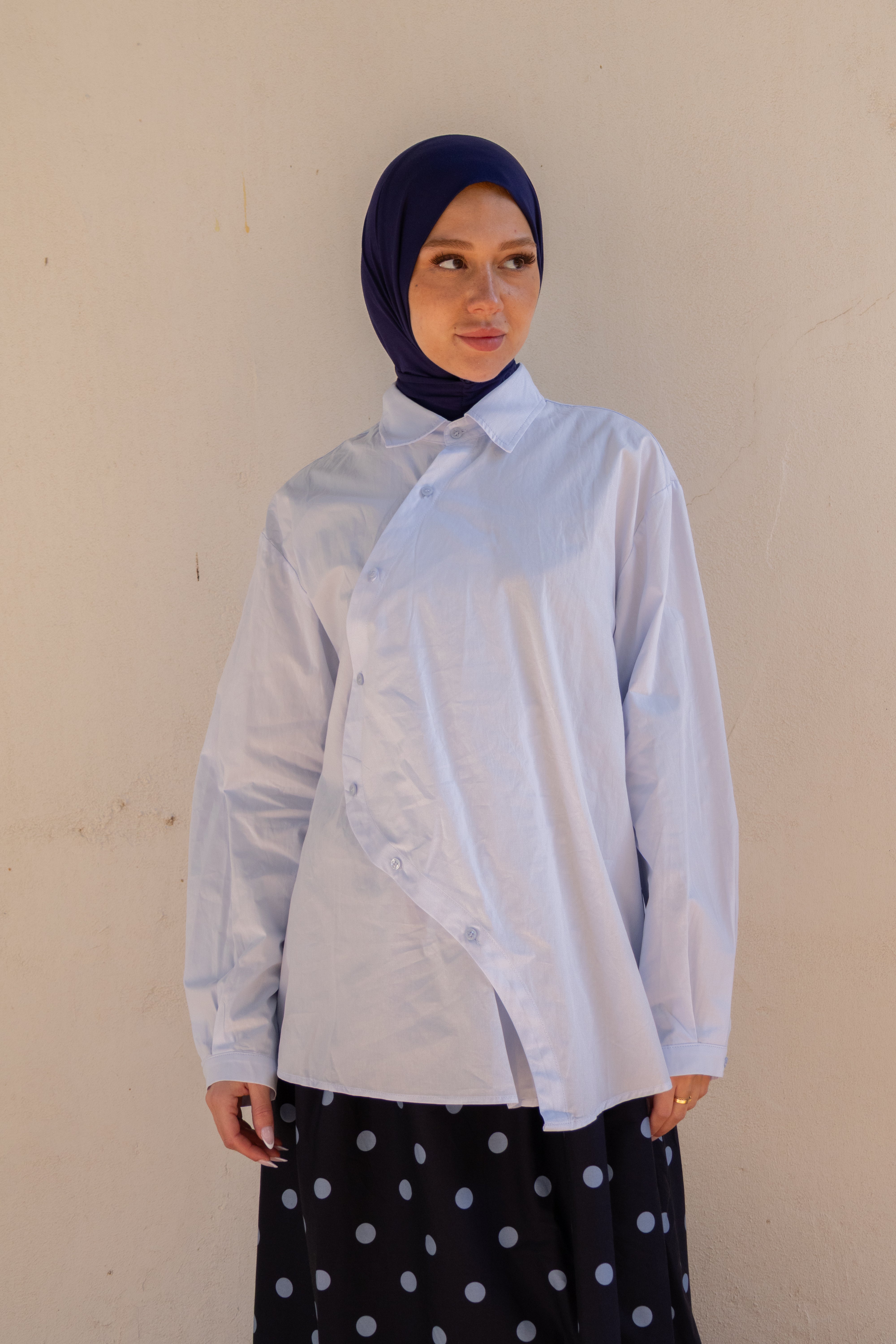 Chemise asymétrique - Bleu