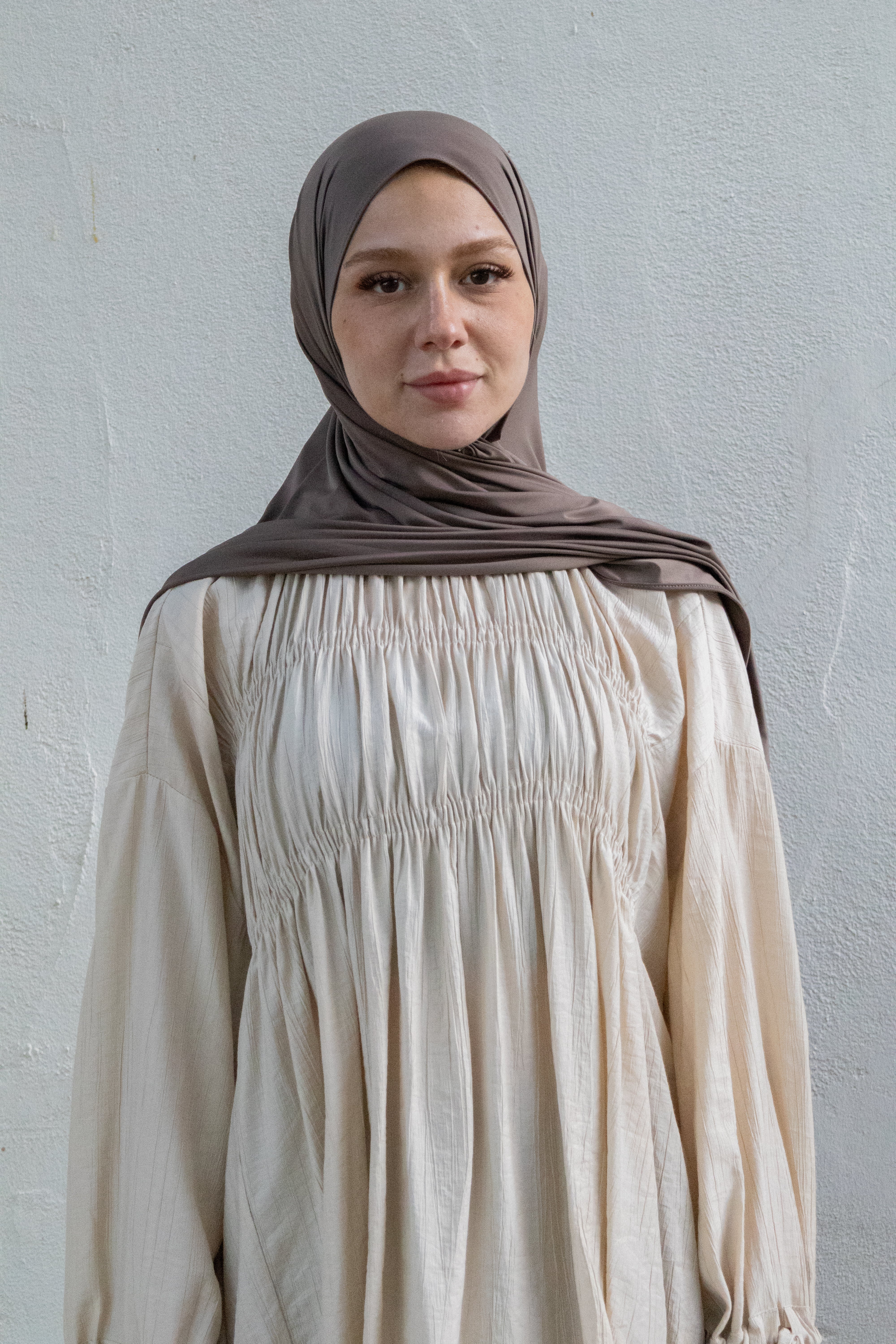 Blouse smokée - Beige