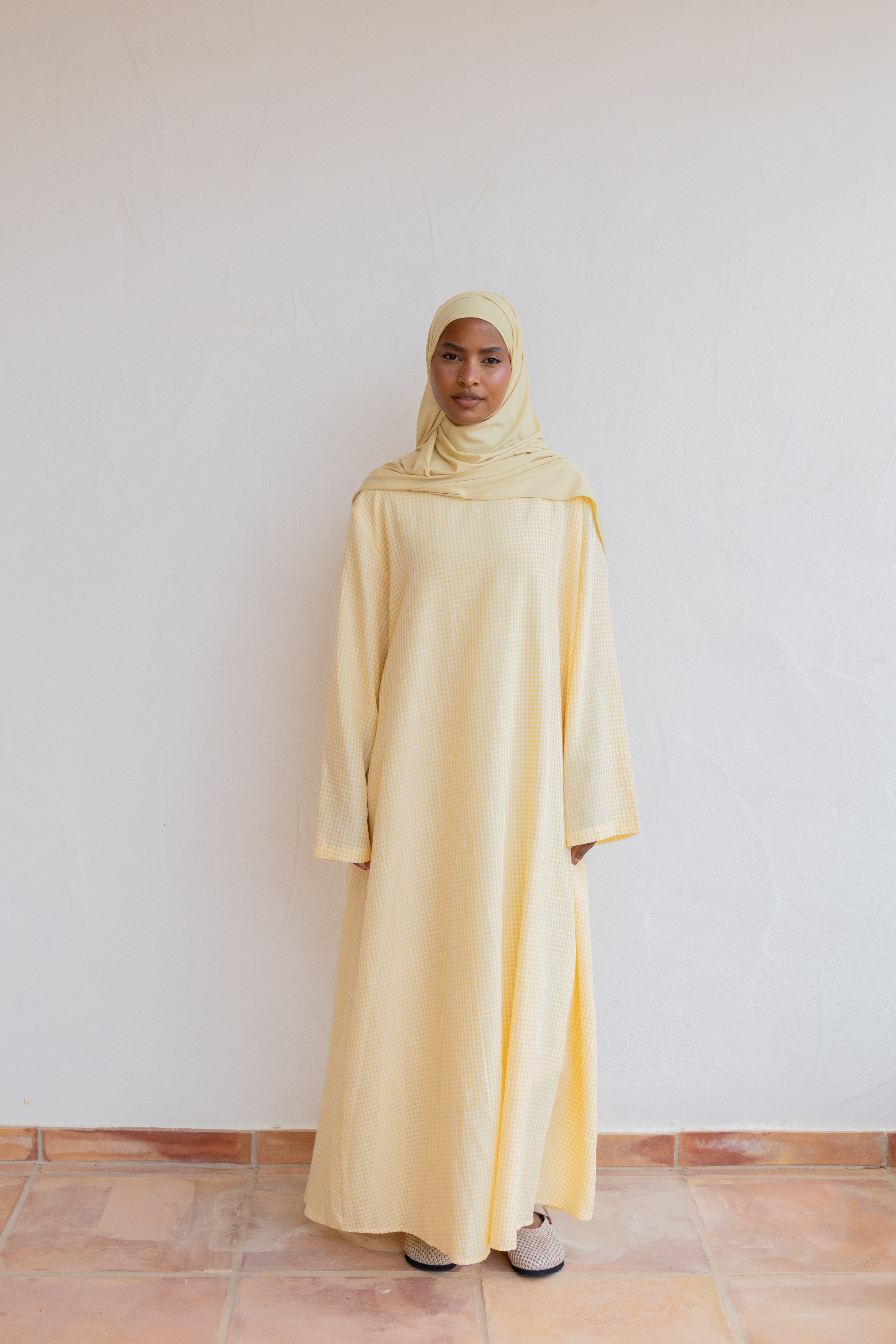 Robe simple vichy - Jaune