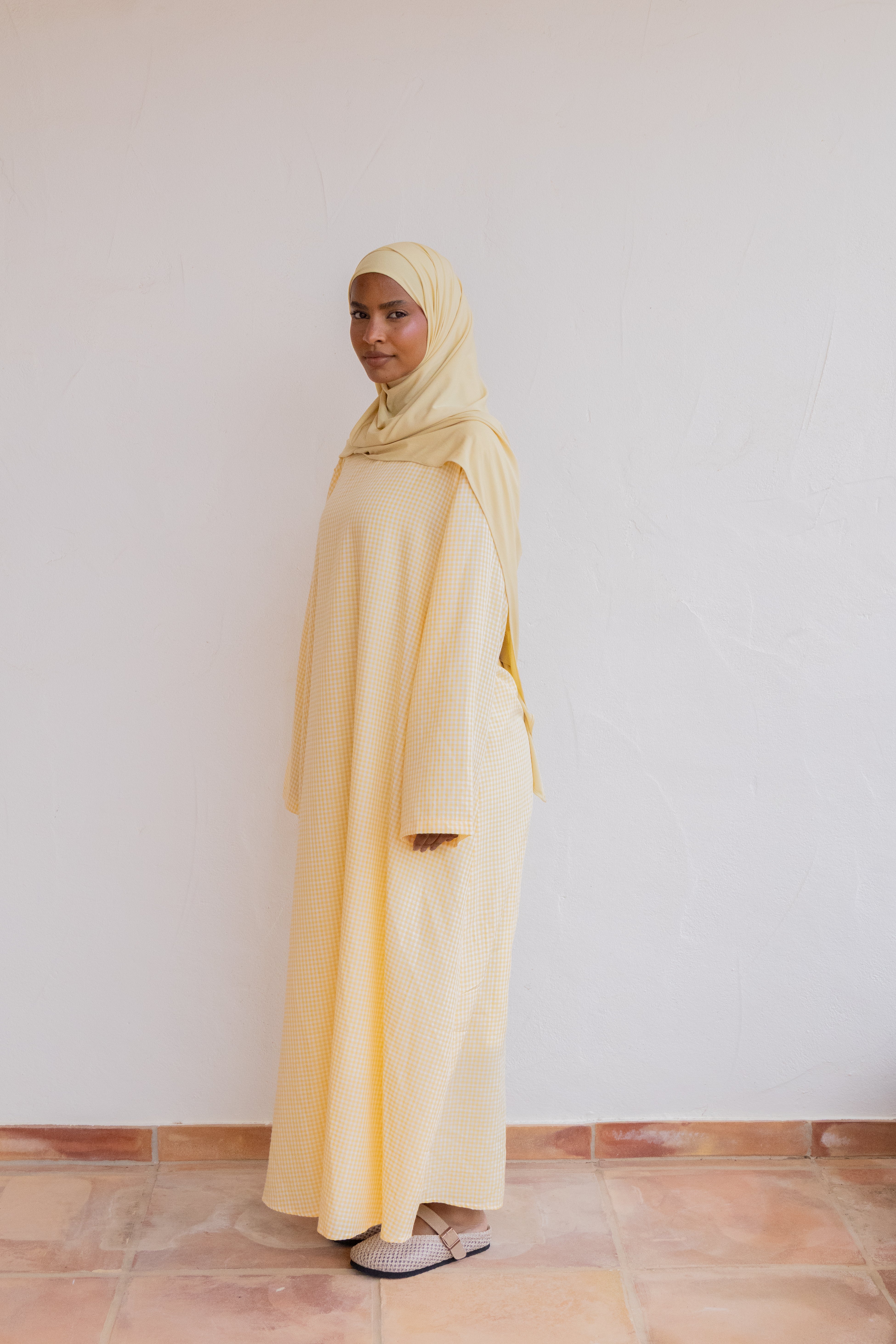 Robe simple vichy - Jaune