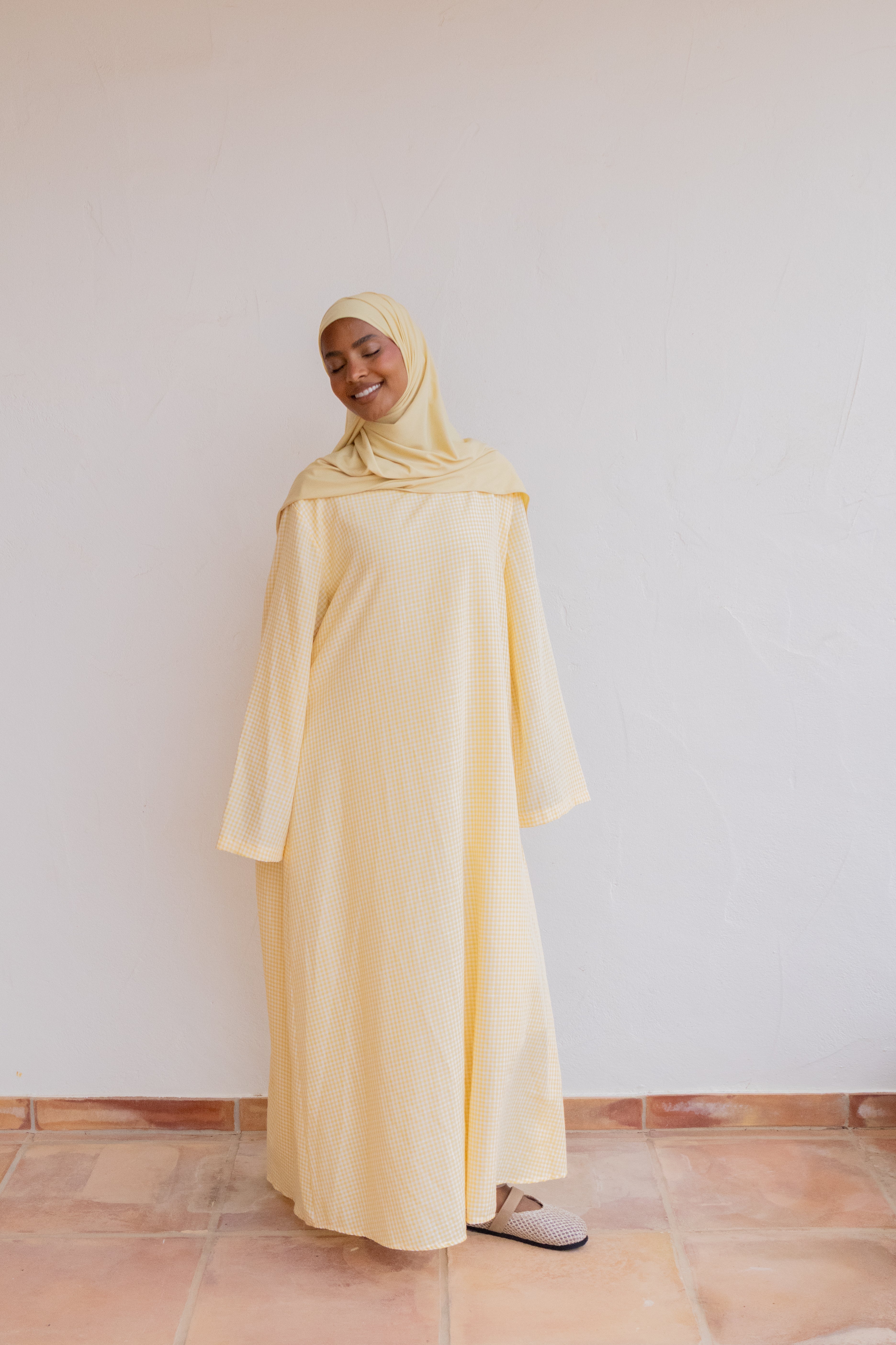 Robe simple vichy - Jaune