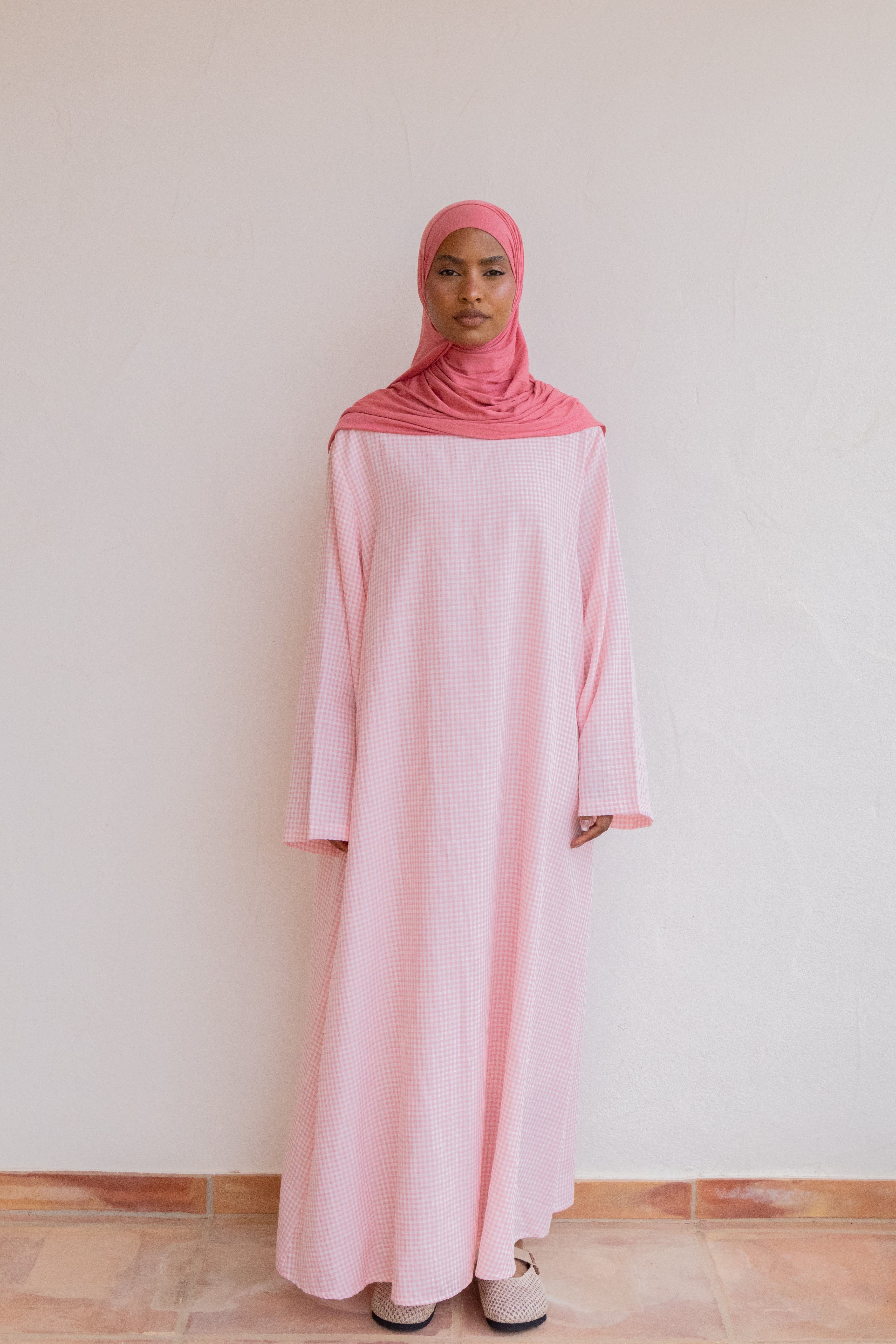 Robe simple vichy - Rose