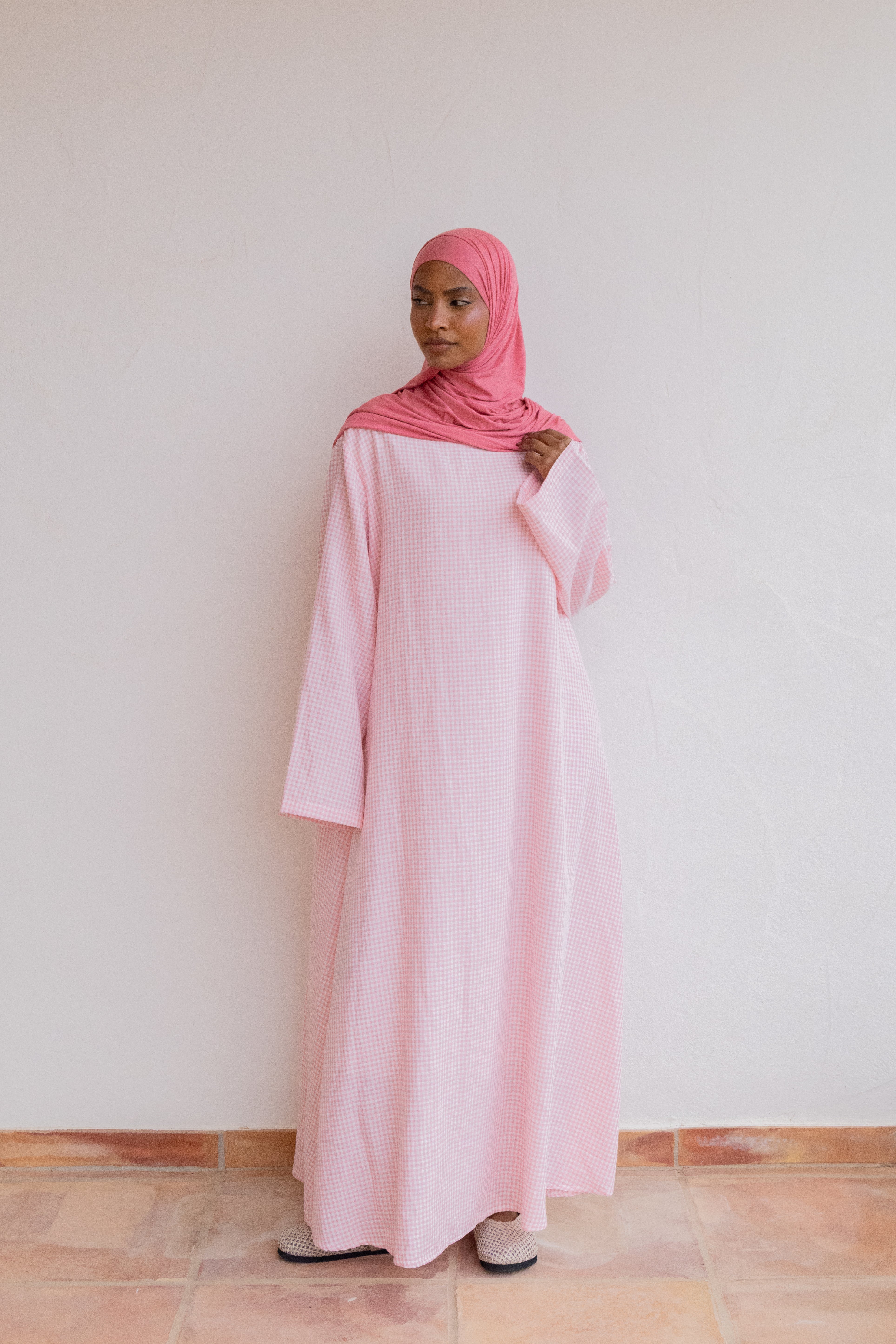 Robe simple vichy - Rose